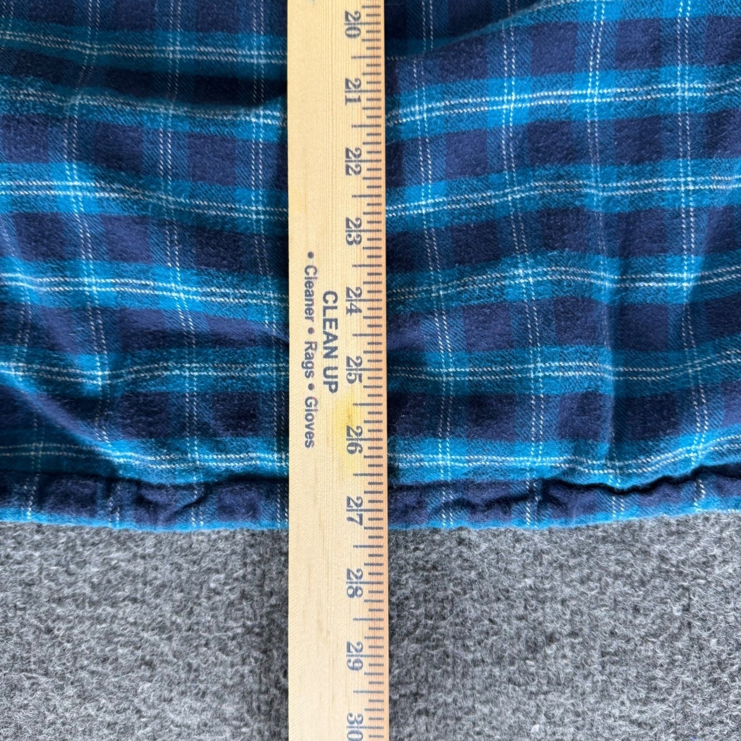 The Vermont Flannel Co Mens Medium Blue Plaid Hooded Pullover Flannel Hoodie USA