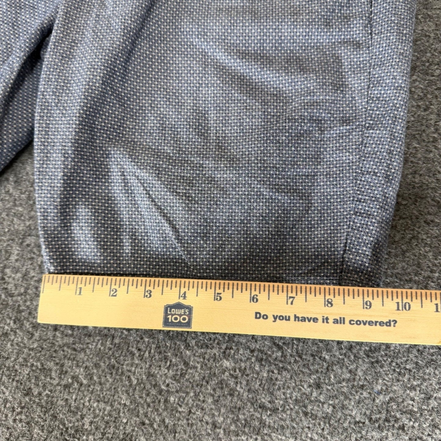 Armani Exchange Mens 32 Blue Micro Dot Cotton Linen Blend Flat Front Shorts