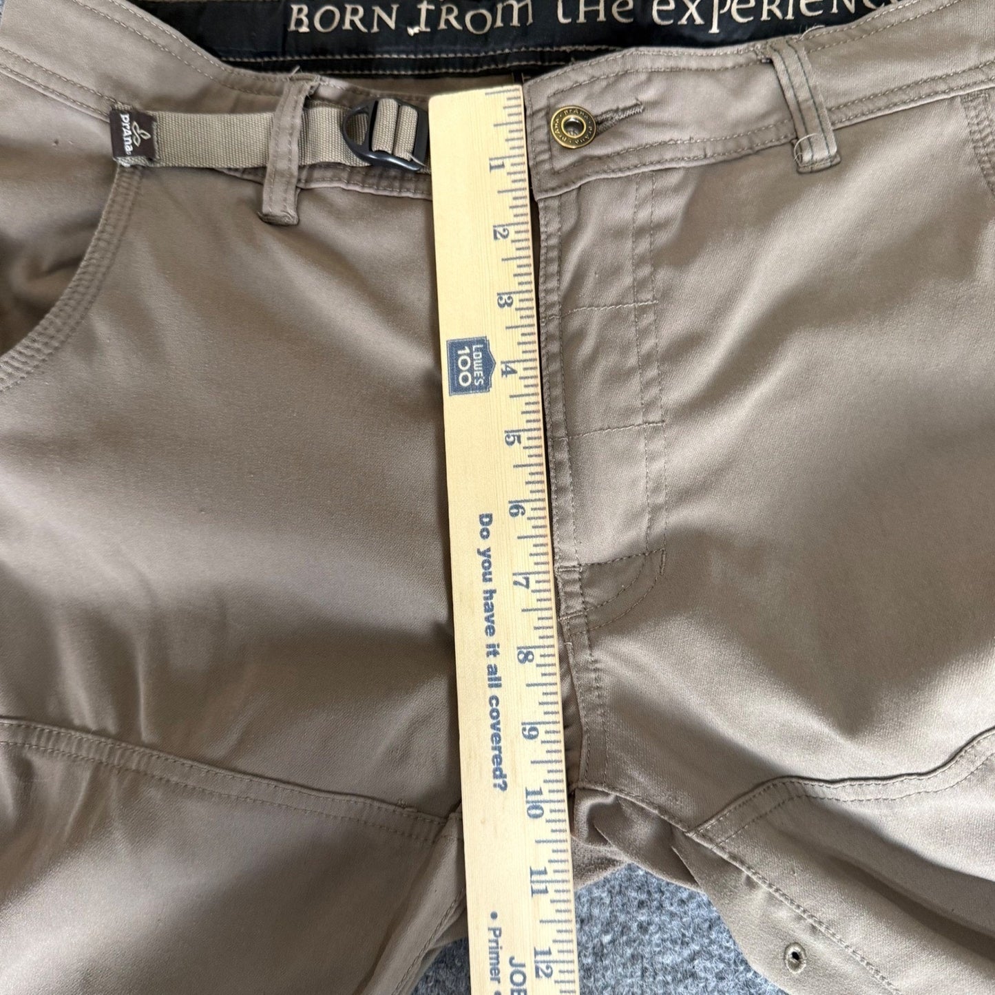 prAna Stretch Zion Pants Mens 33x30 (34x29) Beige Cargo Hiking Outdoor Gorpcore