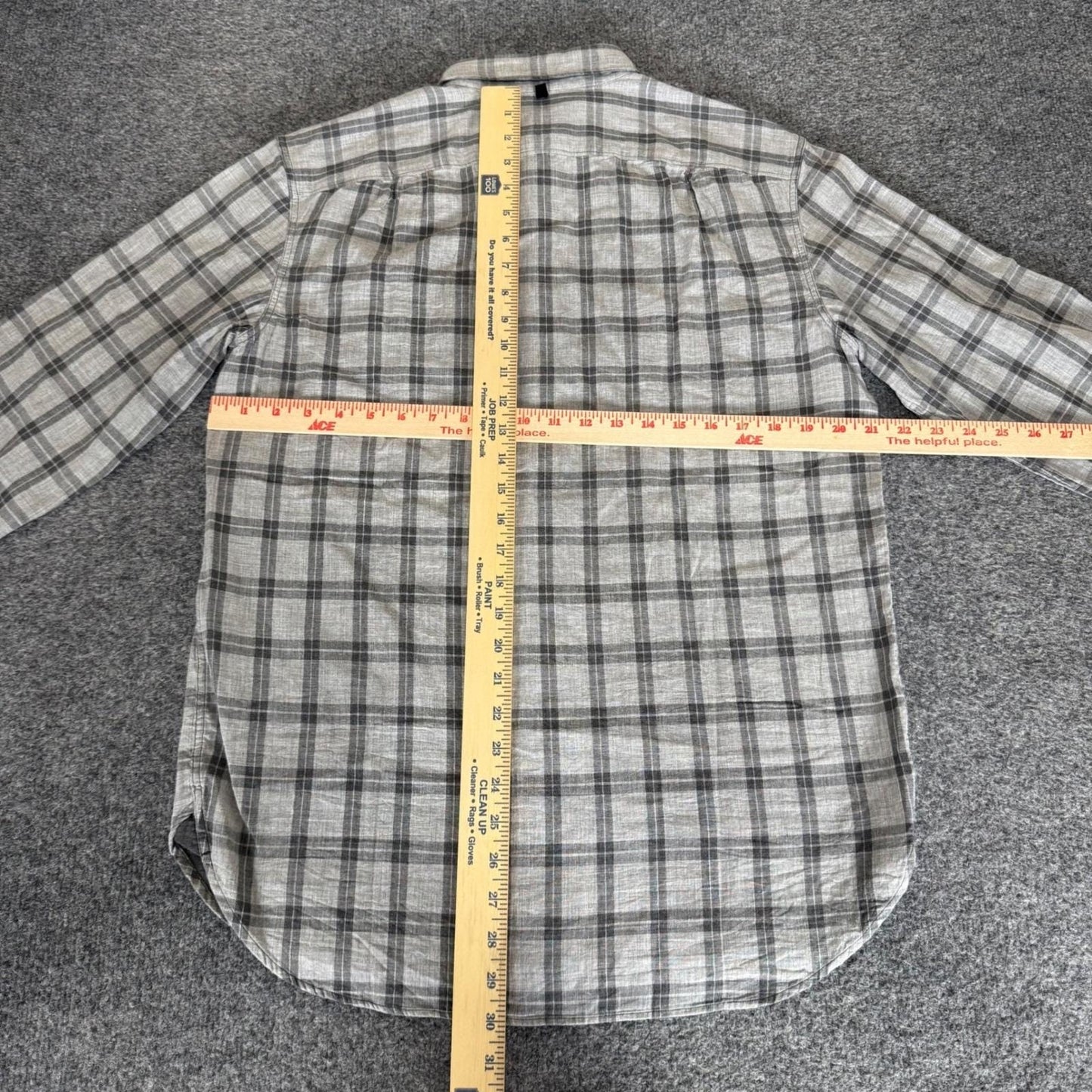 Rag & Bone Mens Classic Fit Grey Plaid Cotton Button Up Shirt Medium Casual