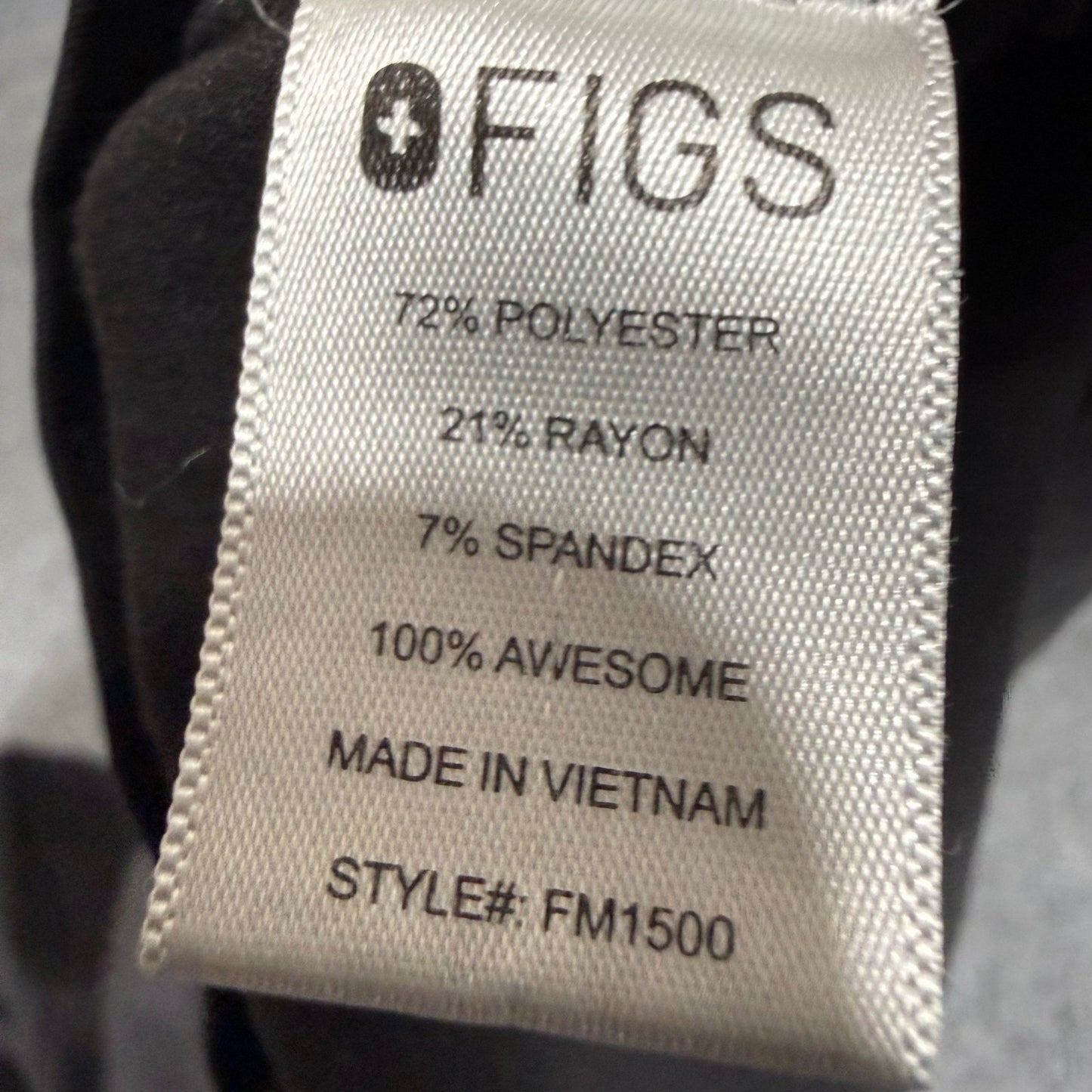 FIGS Leon Three-Pocket Scrub Top Mens Large Black Medical Nursing Clinic Uniform