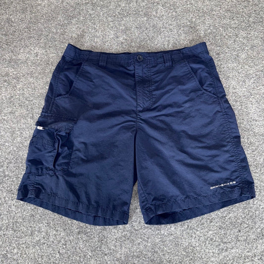 Columbia PFG Cargo Shorts Mens Small 32 Navy Blue Omni Shade Fishing Outdoor