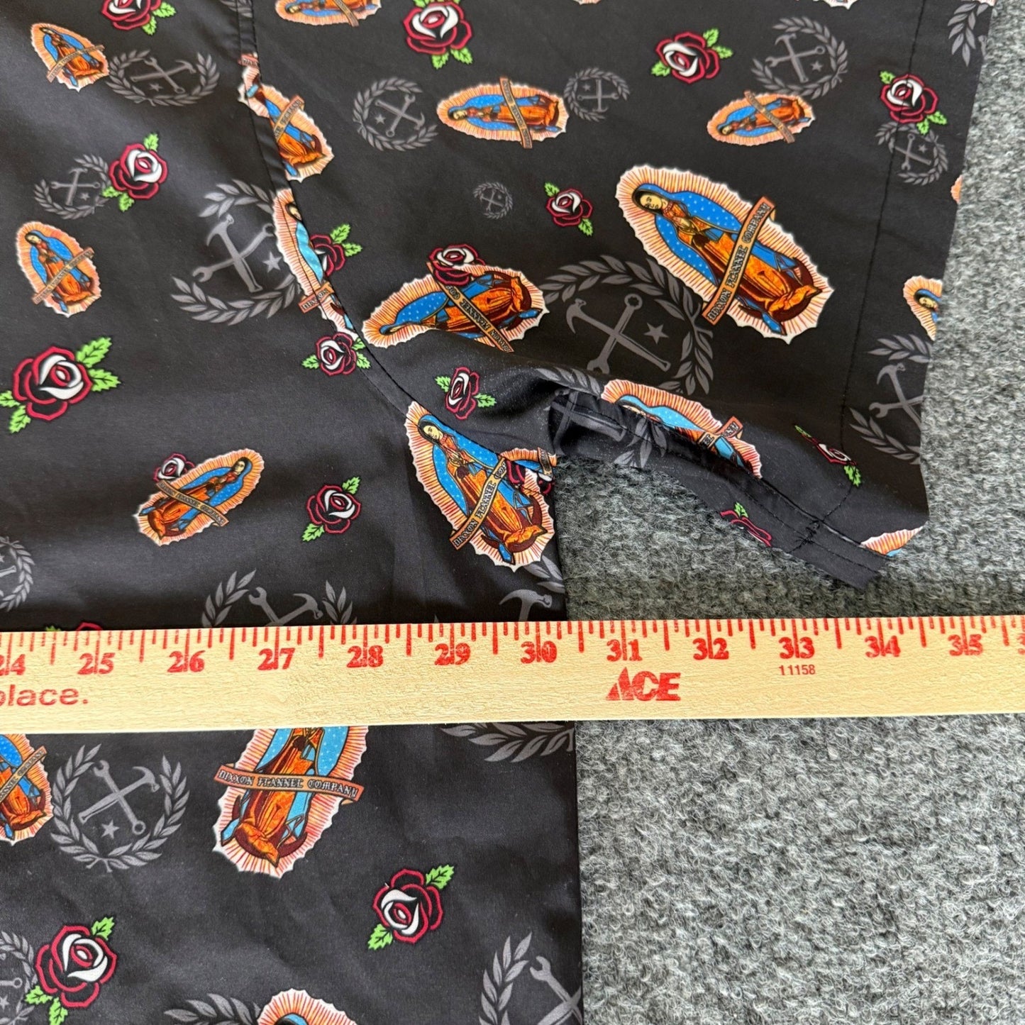 DIXXON Flannel Co The Mary Shirt Mens 4XL Short Sleeve Button Up AOP Moto Casual