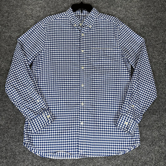 Vineyard Vines Shirt Mens M Blue Gingham On The Go Long Sleeve Button-Down Adult