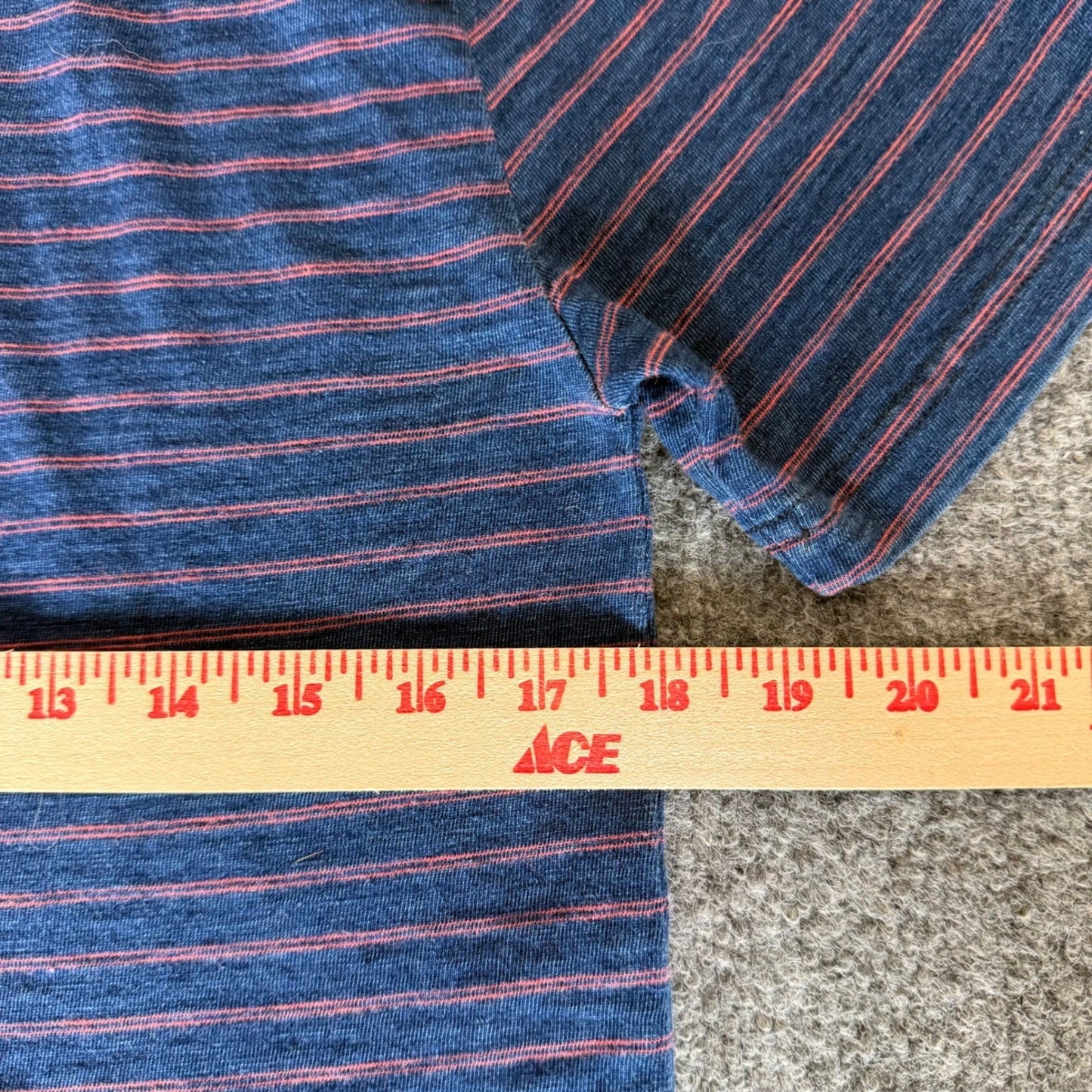 Faherty Polo Shirt Men Small Blue Striped Short Sleeve Cotton Casual Surf Preppy