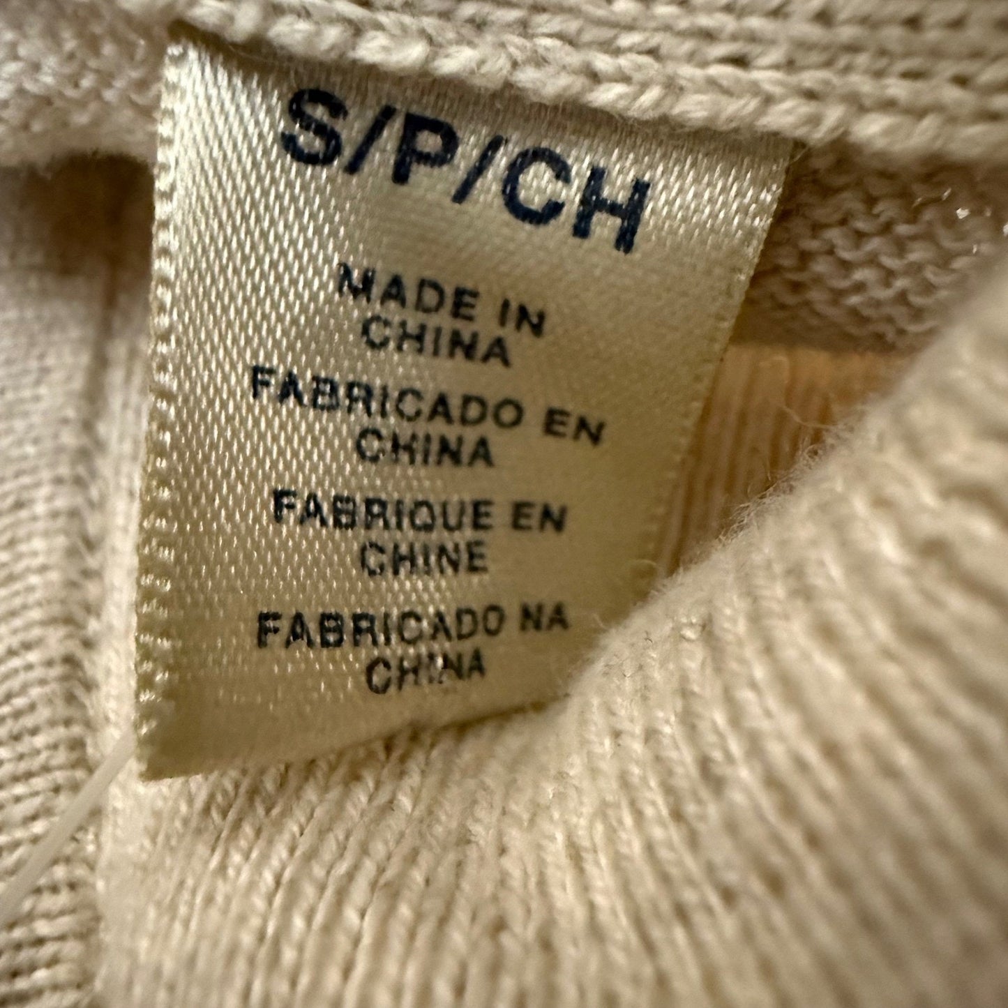 Dockers Mens Quarter Zip Sweater Small Beige Heather Mock Neck Cotton Blend NWT