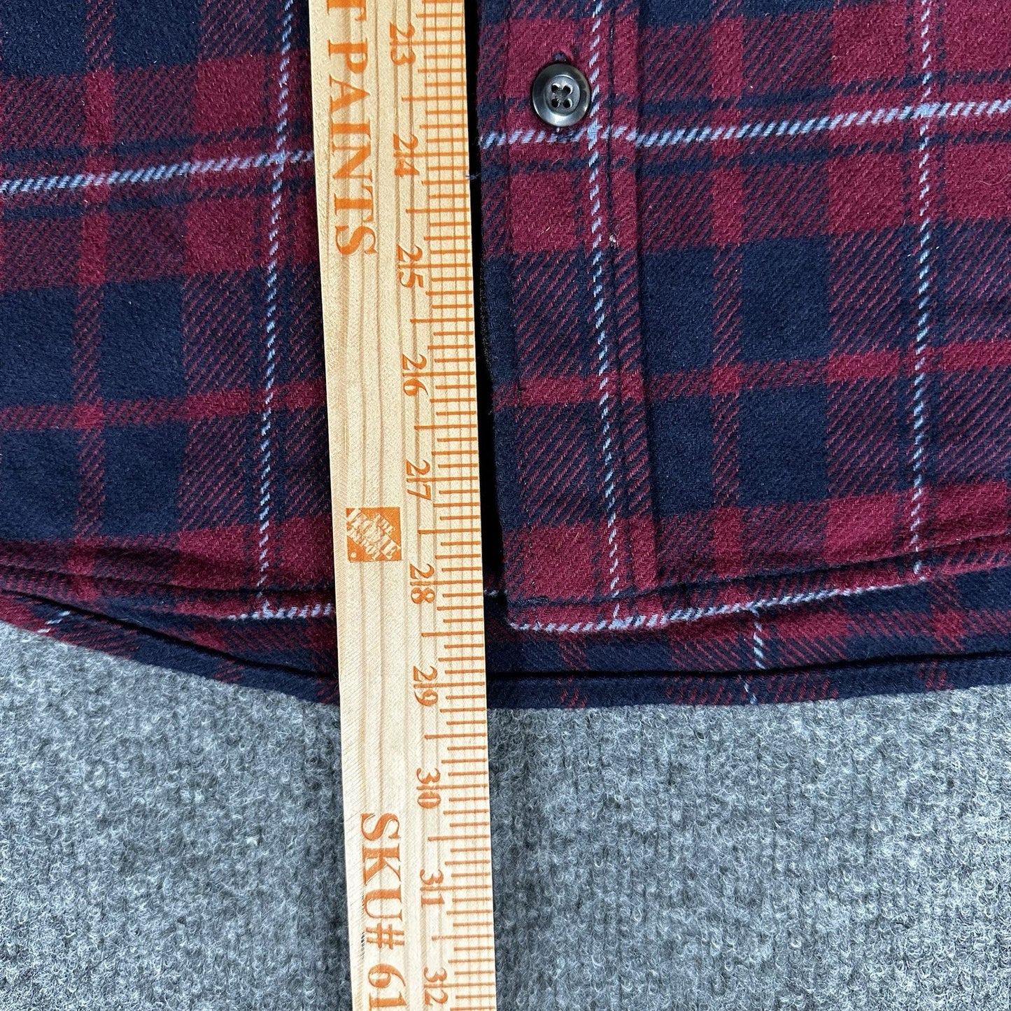 Orvis Shacket Mens M Red Blue Plaid Button Up Heavy Flannel Long Sleeve Adult