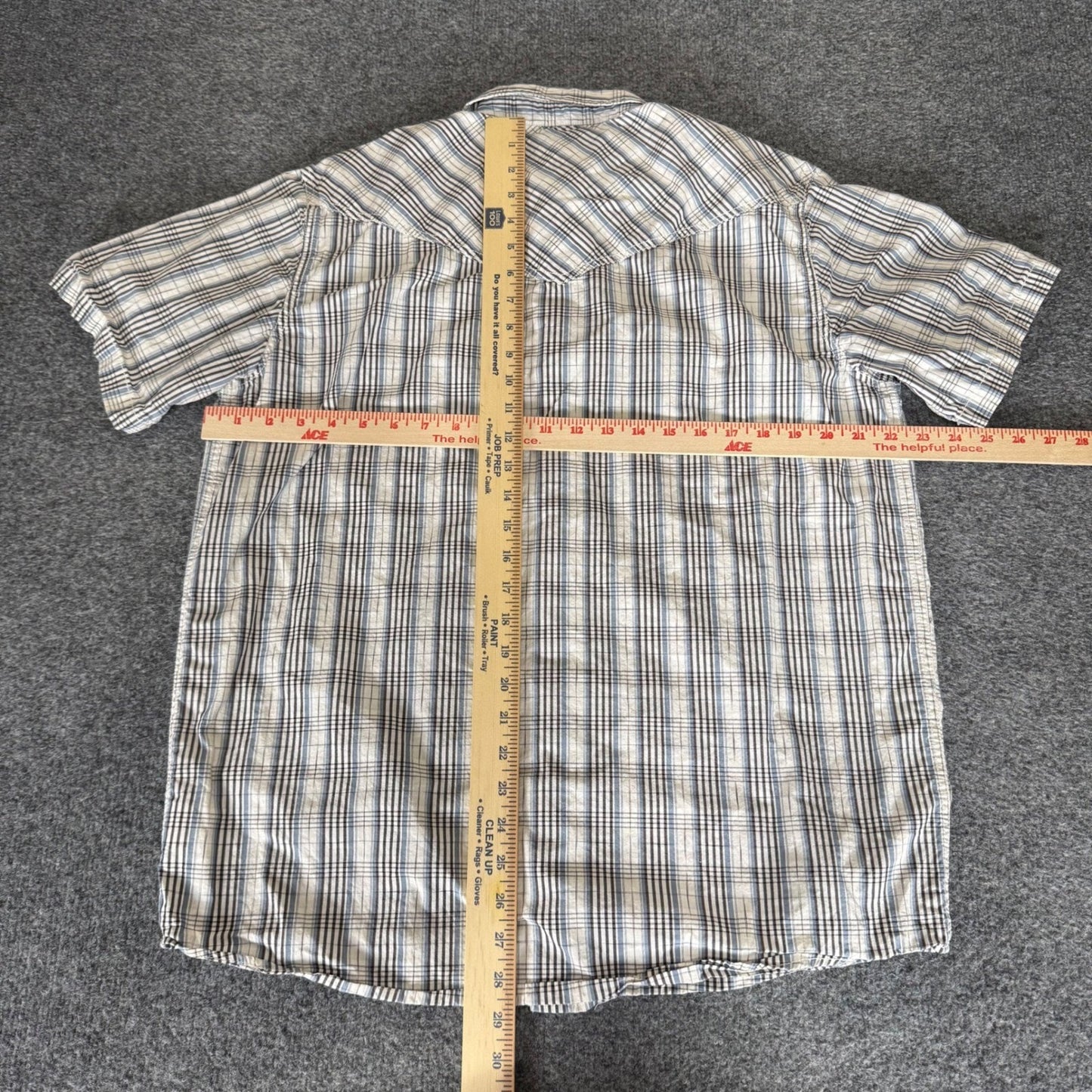 Cody James Mens Blue Plaid Western Snap Cowboy Short Sleeve Shirt Large Sawtooth