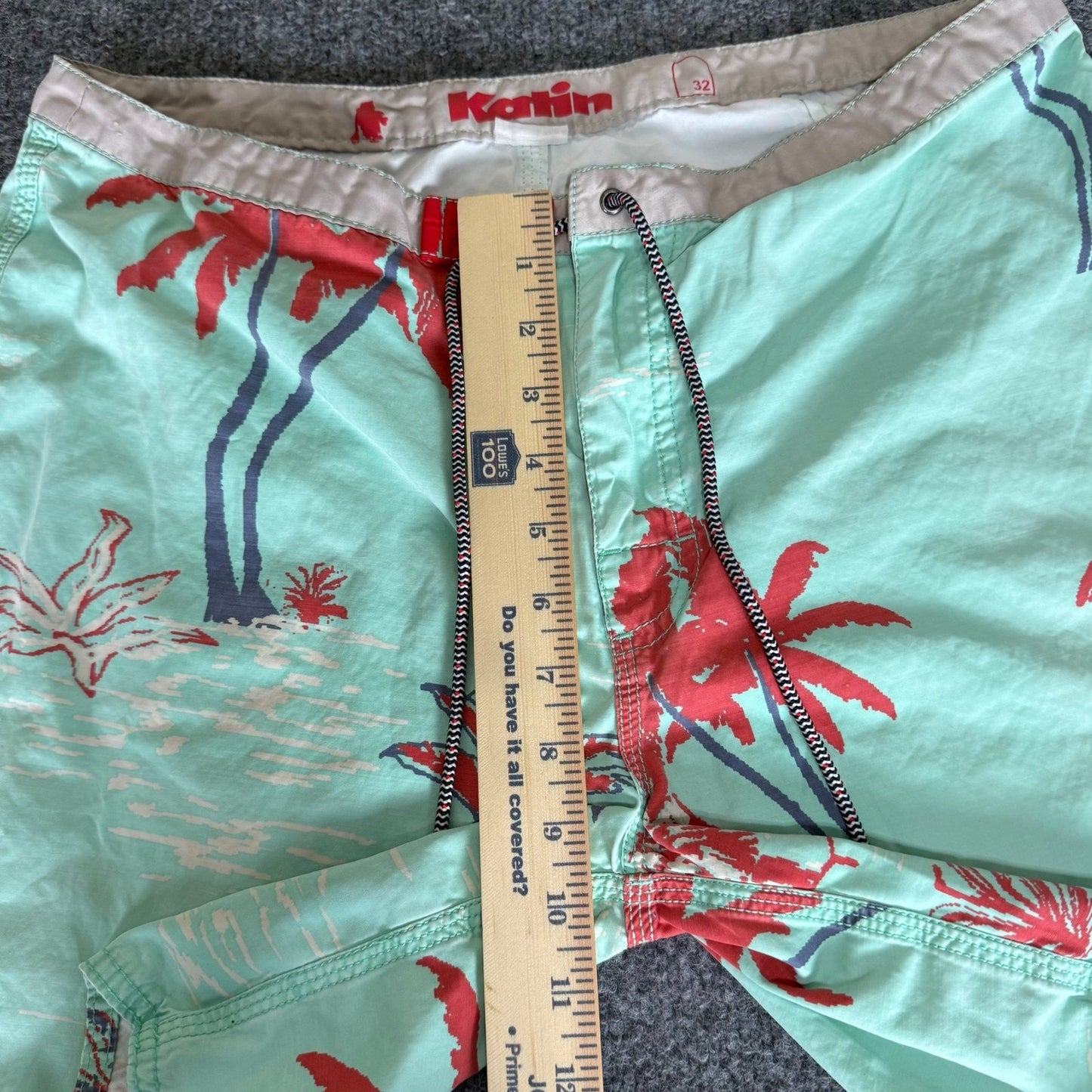 Katin Surf Trunks Mens 32 Palm Tree Swim Shorts Beach Casual Lightweight Summer