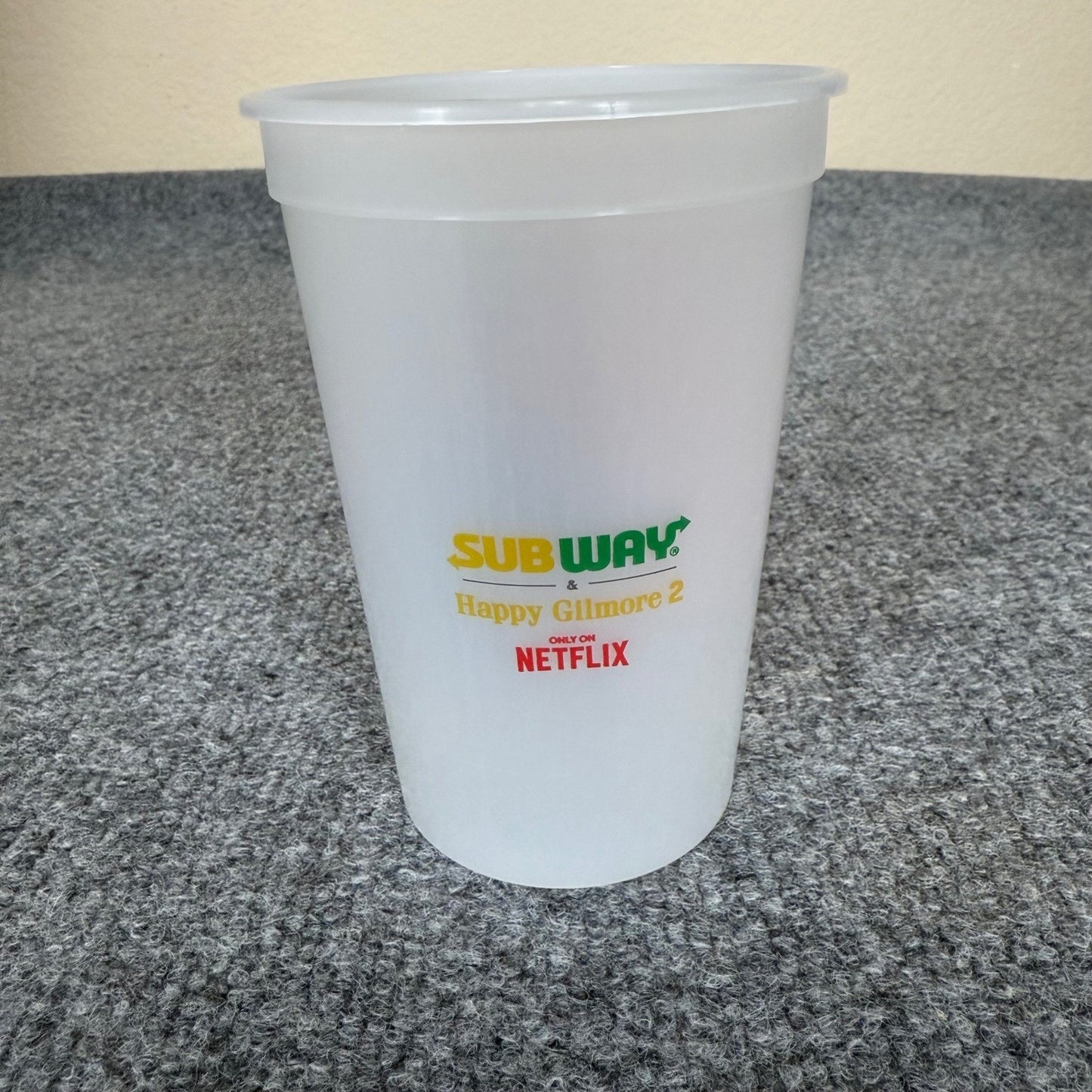 Happy Gilmore 2 Shooter McGavin Subway Netflix Plastic Cup Collectible