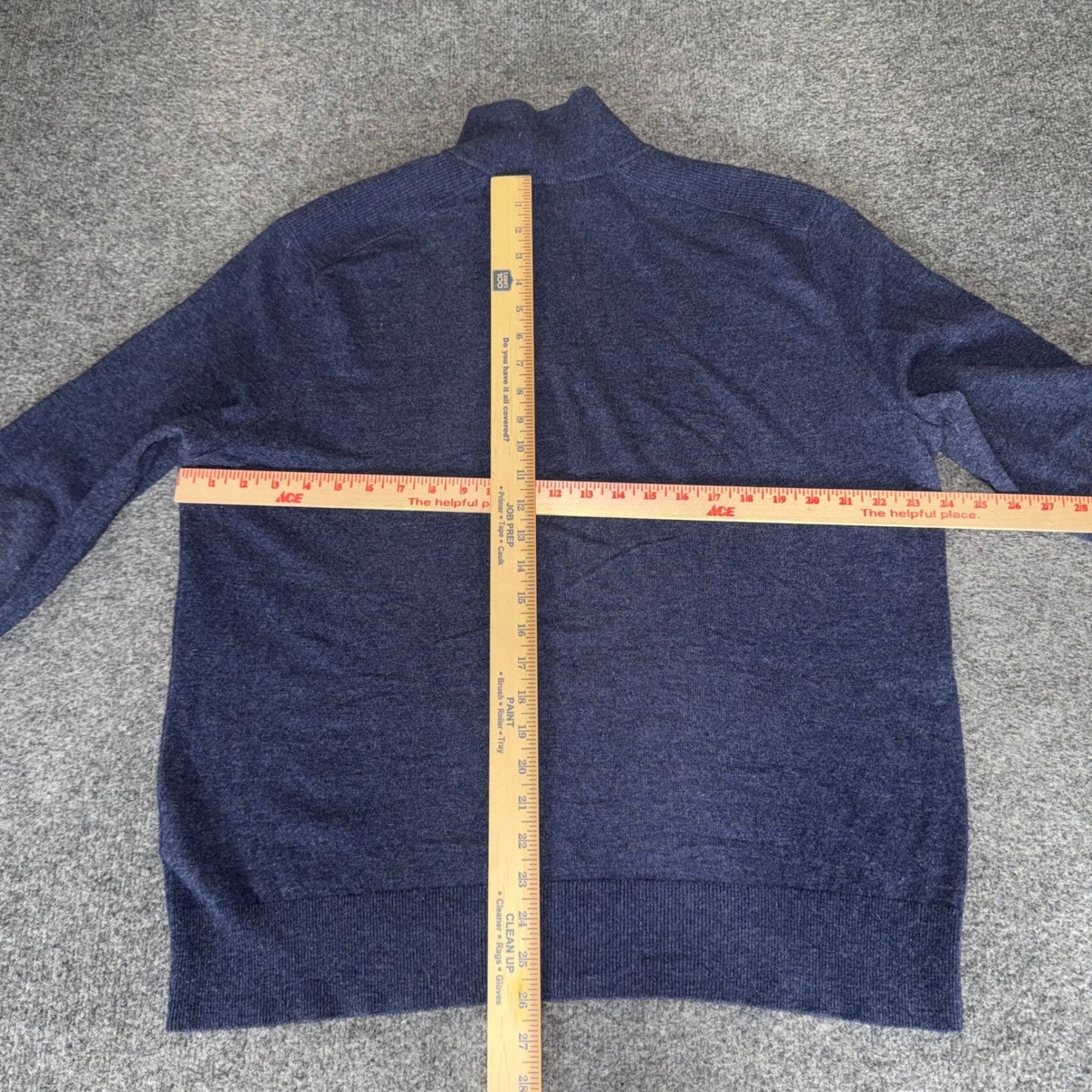 Banana Republic Mens Merino Wool Blend 1/4 Snap Zip Sweater Navy Blue Large