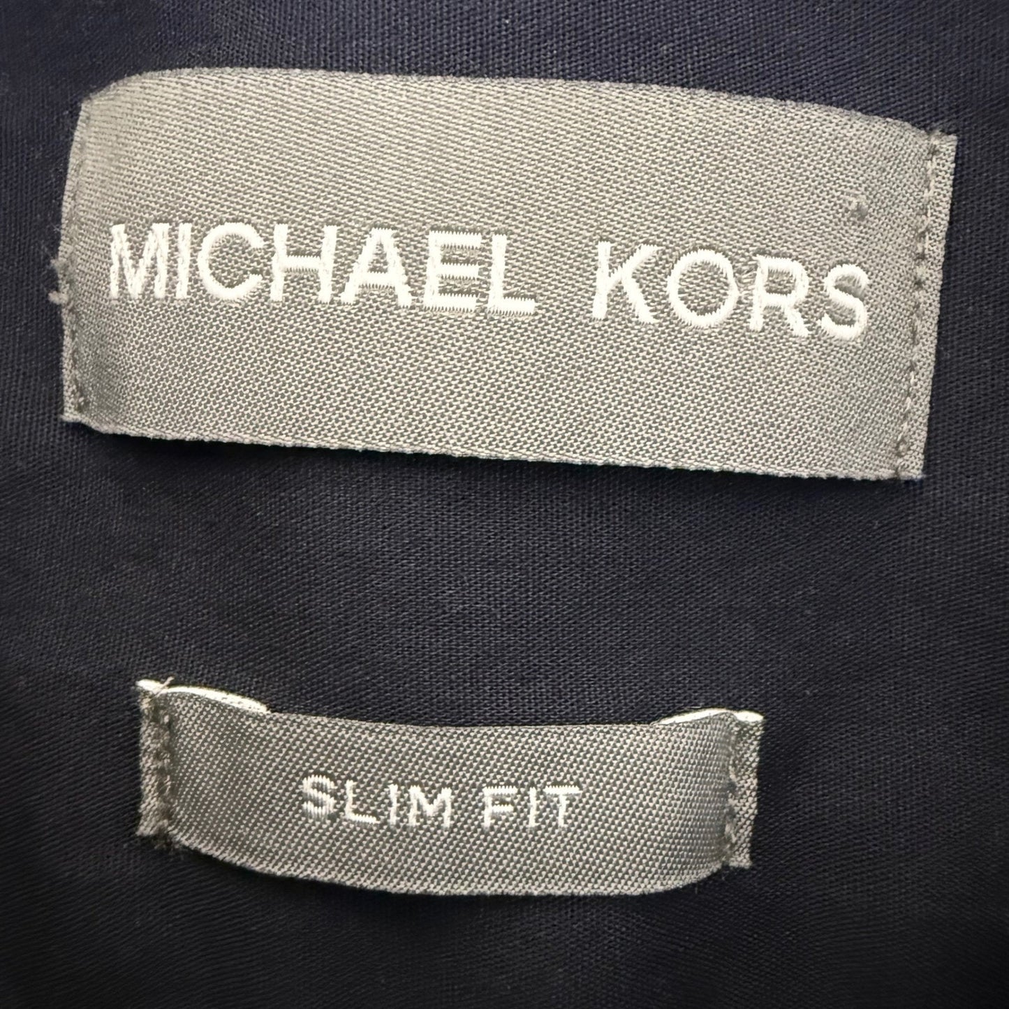 Michael Kors Mens Slim Fit Dress Shirt Navy Blue 100% Cotton 16.5 32/33 Large