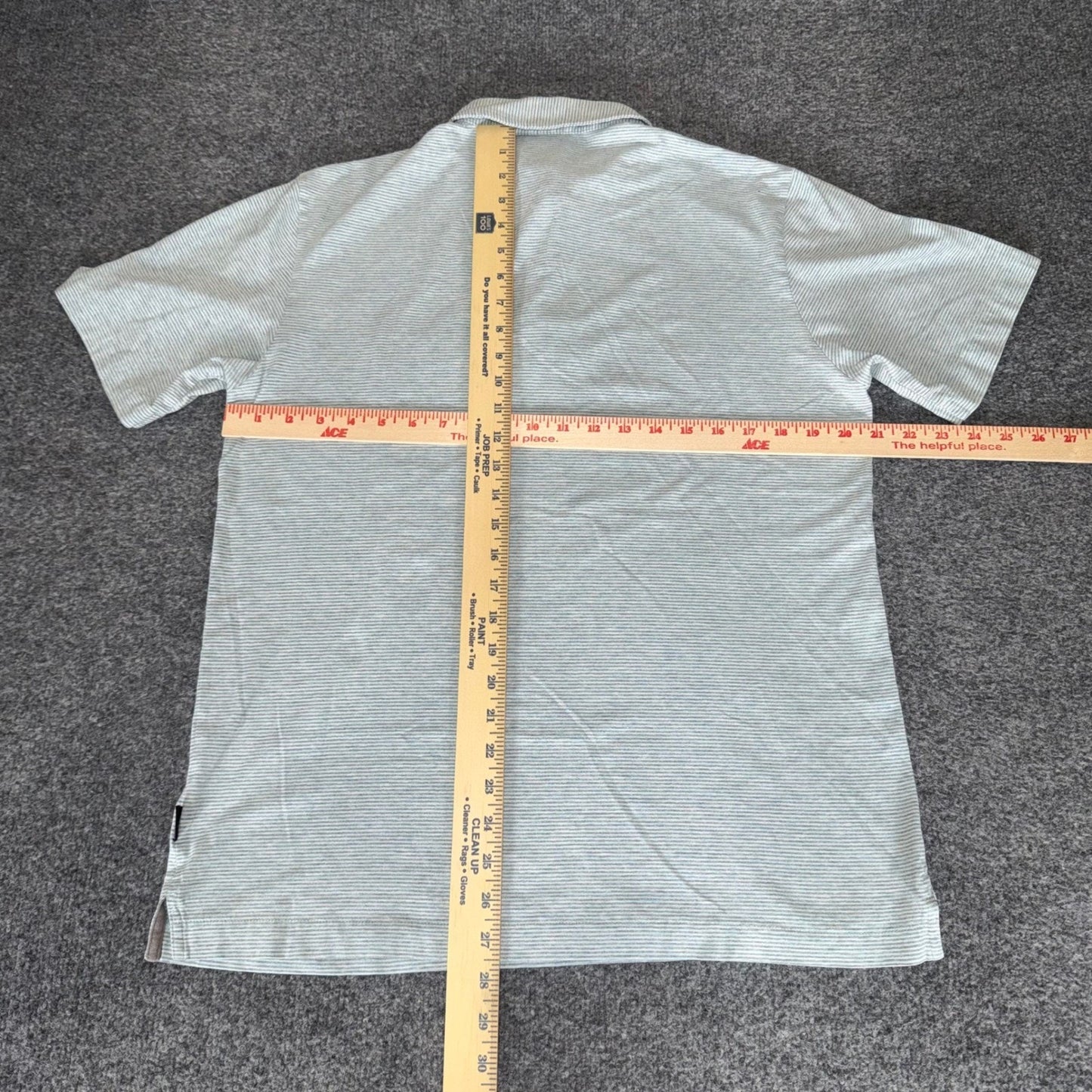 Patagonia Mens Medium Organic Cotton Striped Polo Shirt Blue Short Sleeve Casual