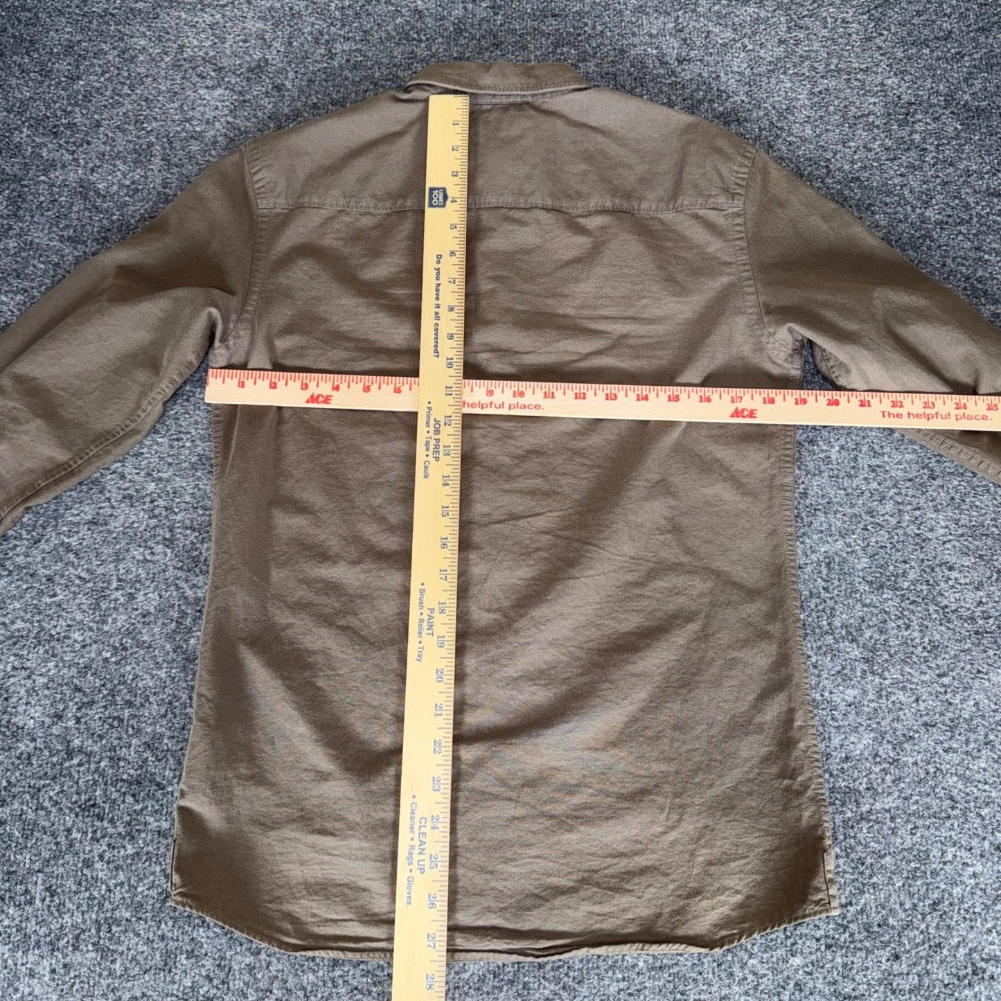 AllSaints Sulzer Long Sleeve Shirt Mens XS Brown Cotton Button Up Casual