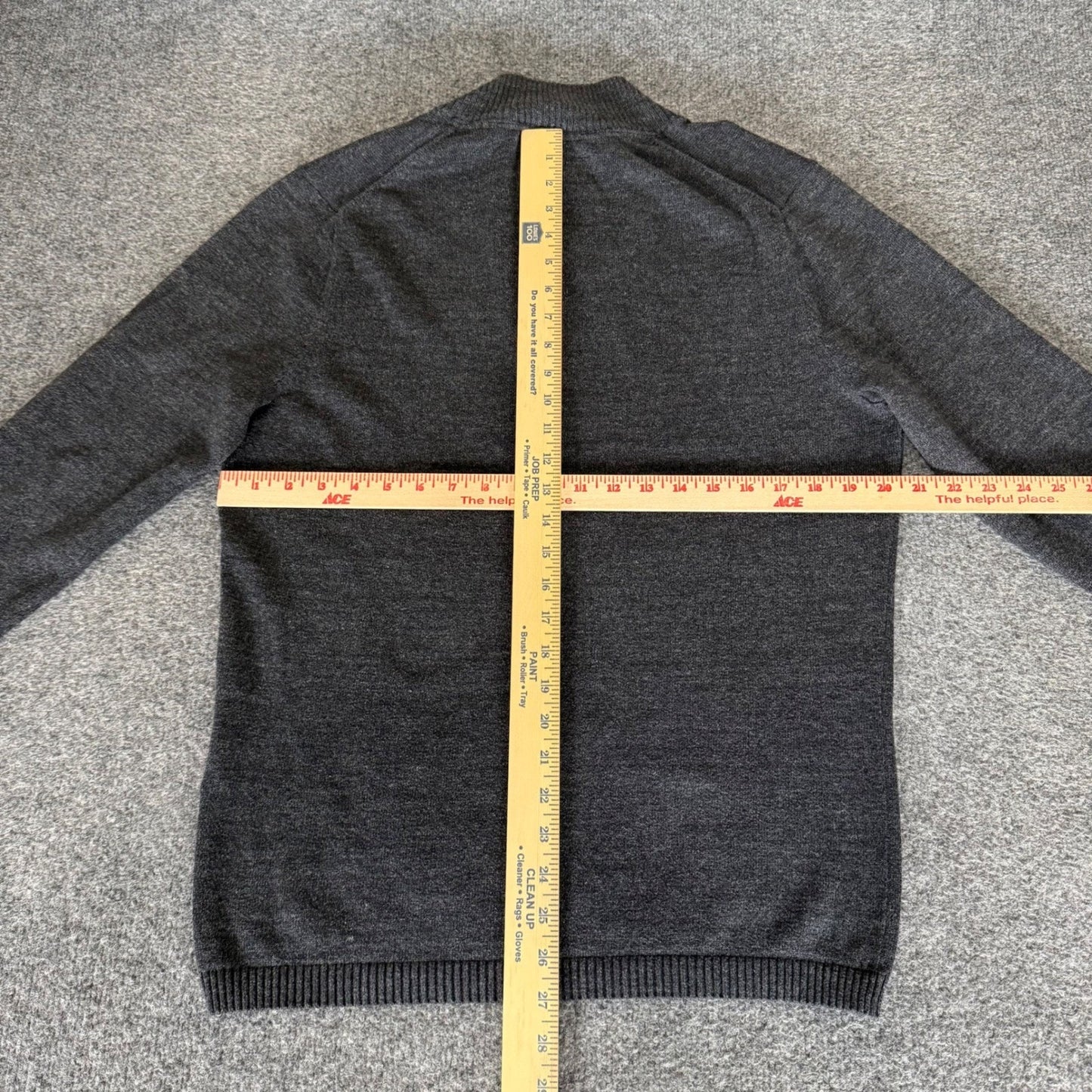 The Normal Brand Mens S Gray 1/4 Button Mock Neck Sweater Knit Casual Pullover
