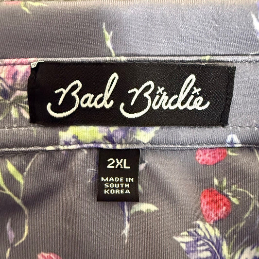 Bad Birdie Golf Polo Shirt Mens 2XL Floral Short Sleeve Performance Athletic Top