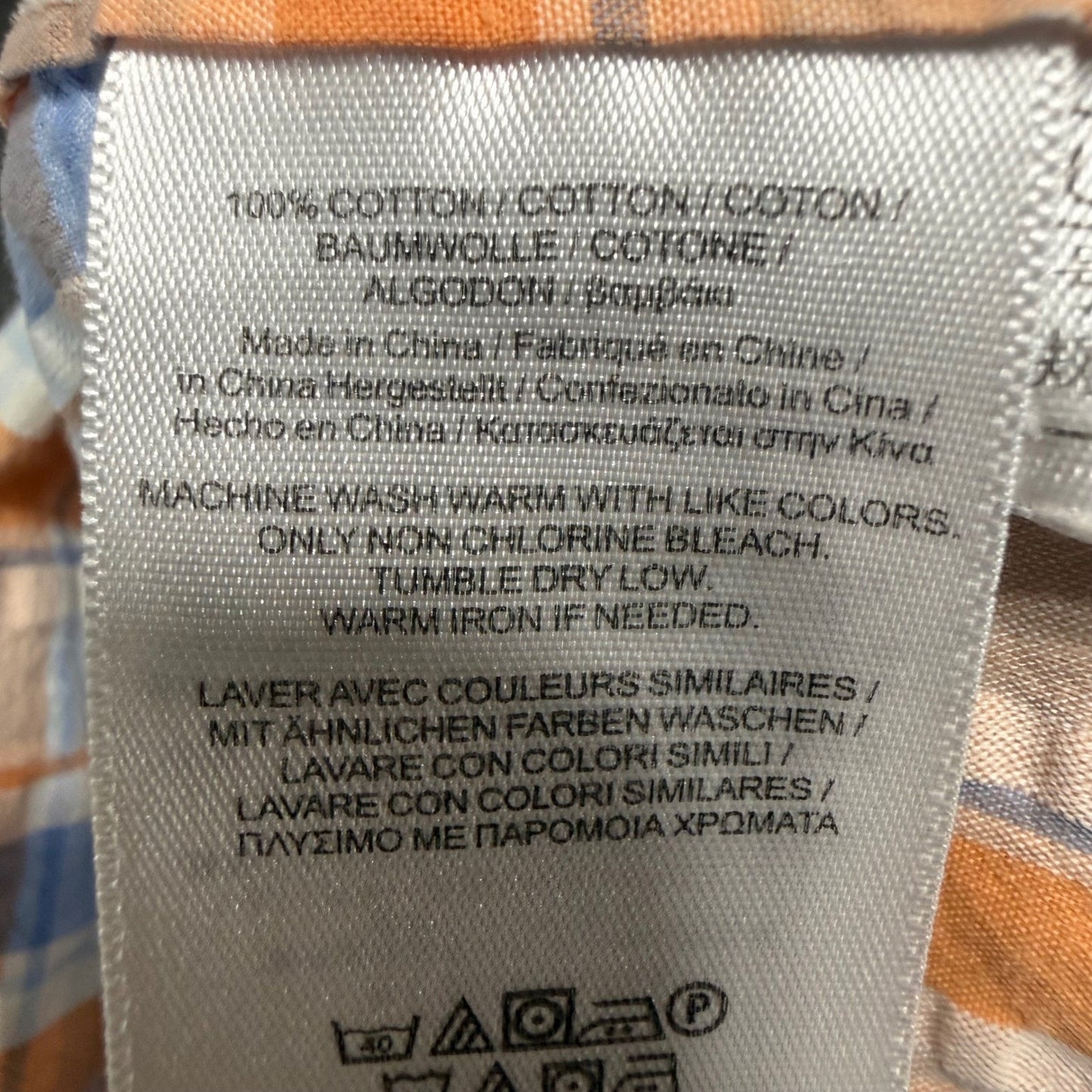 Brooks Brothers 346 Mens XL Short Sleeve Button Up Shirt Seersucker Plaid Cotton
