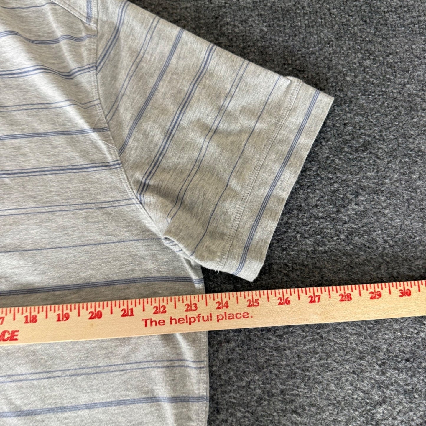 The Normal Brand Mens XL Active Puremeso Grey Striped Short Sleeve Button Down