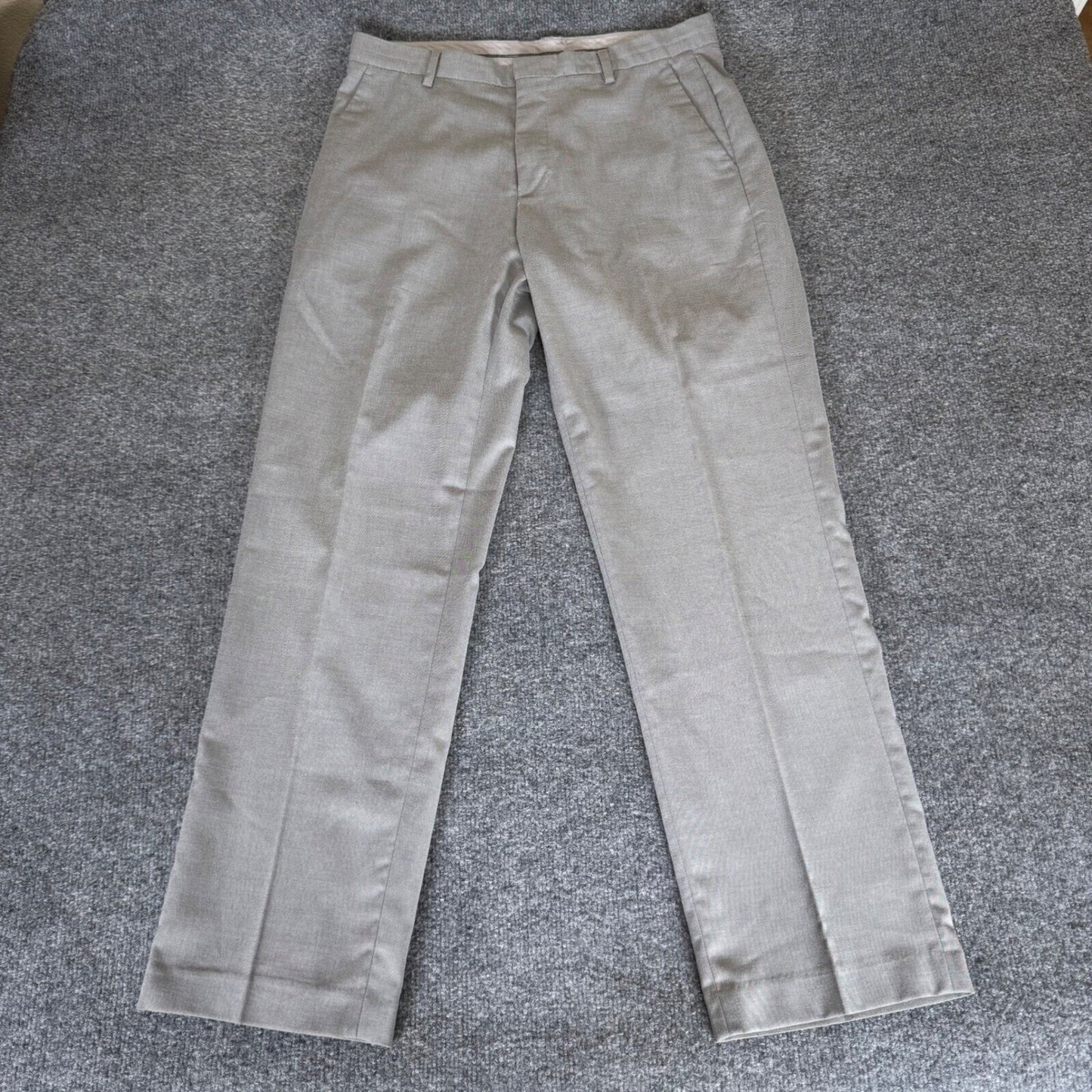 Calvin Klein Mens Dress Pants Gray Straight Leg Trousers 32x30 Office Classic