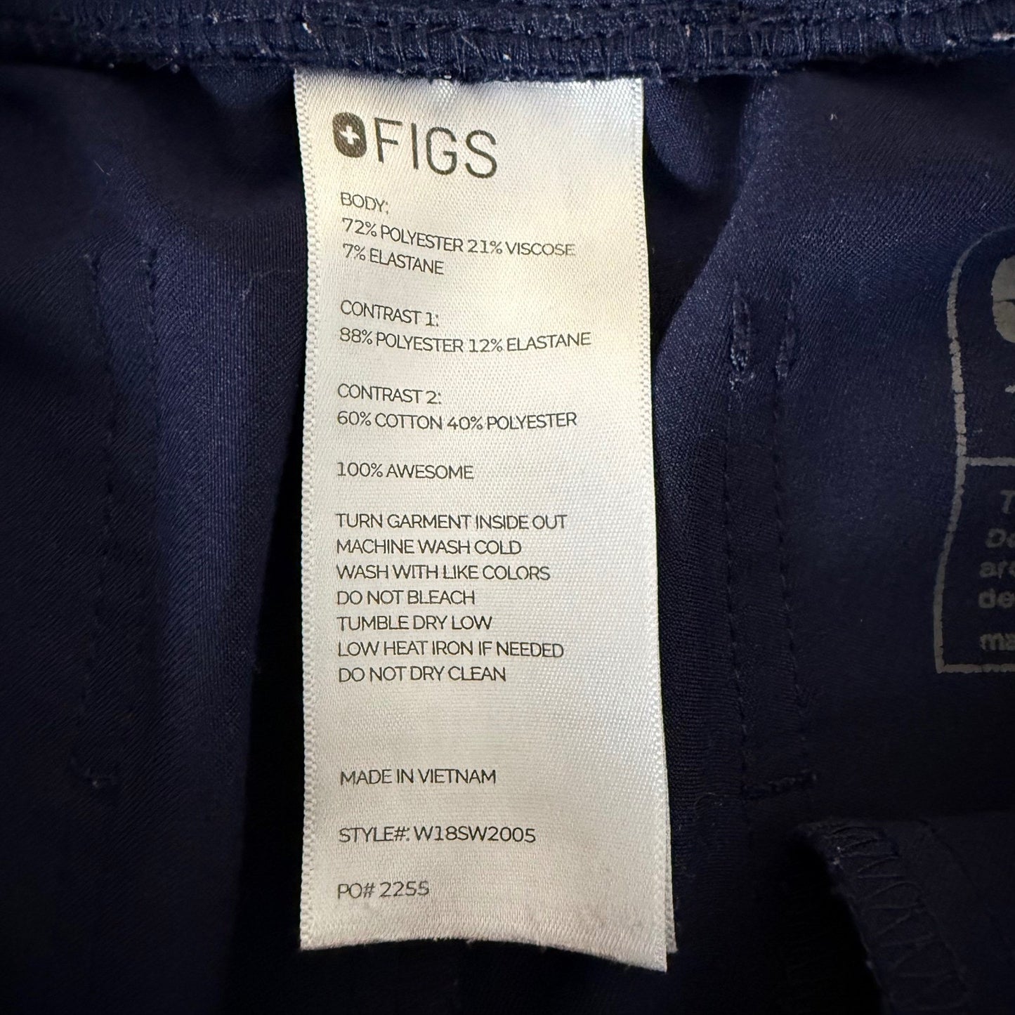 FIGS Zamora Scrub Jogger Pants Womens Small Navy Blue Medical Healthcare Stretch