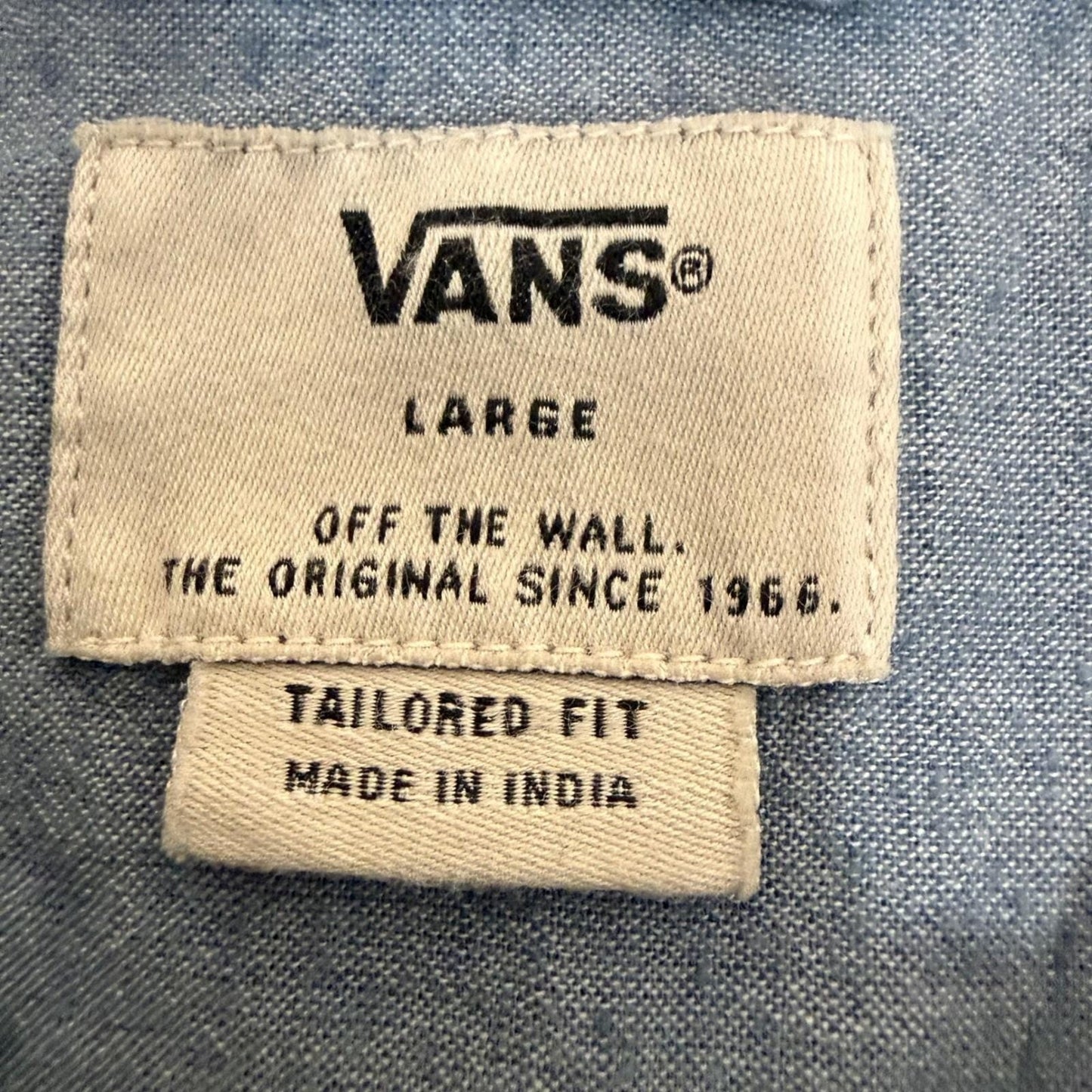 Vans Mens Large Striped Short Sleeve Button Up Shirt Casual Skate Classic Cotton
