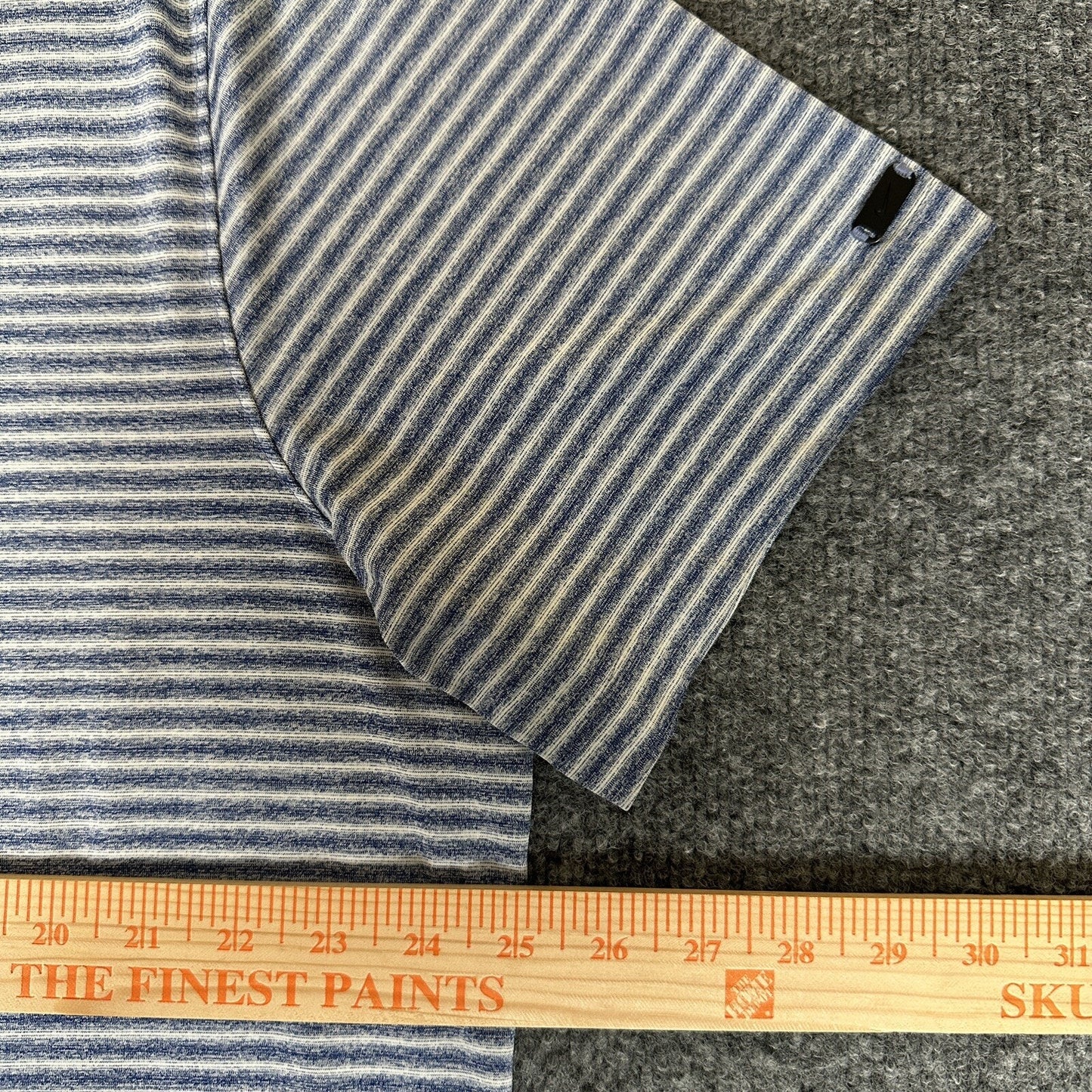 Nike Tiger Woods Shirt Mens XL Blue Striped Golf Polo Dri-Fit Performance Adult