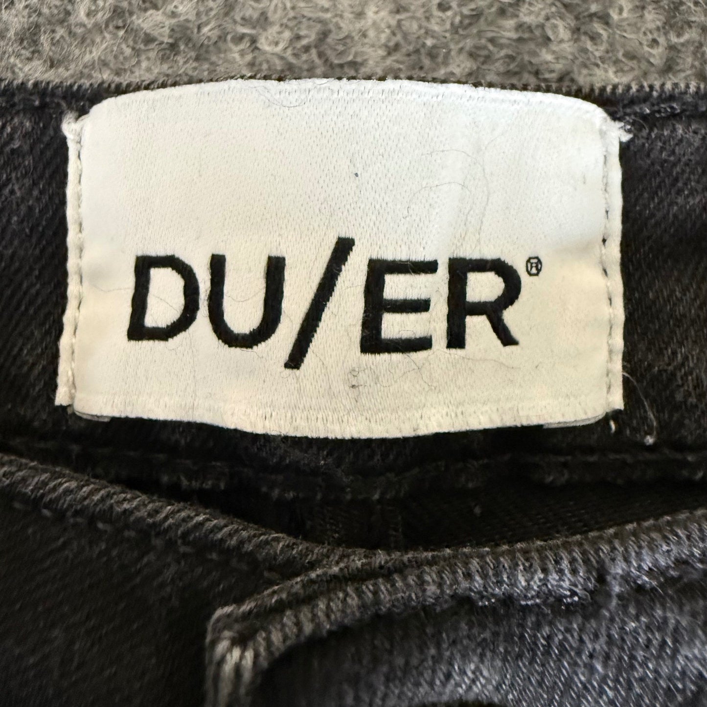 DU/ER Jeans Womens 26x28 Duer Black High Rise Slim Fit Stretch Denim Pant Casual