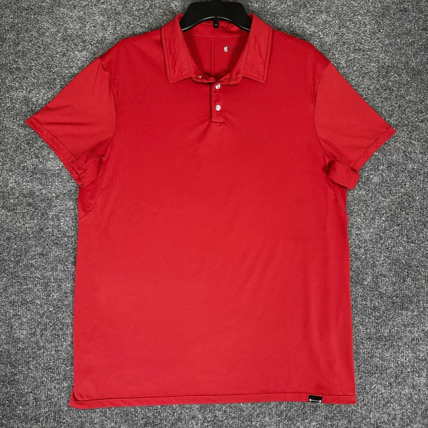 Barbell Polo Shirt Mens Large Red Solid Golf Performance Short Sleeve Adult