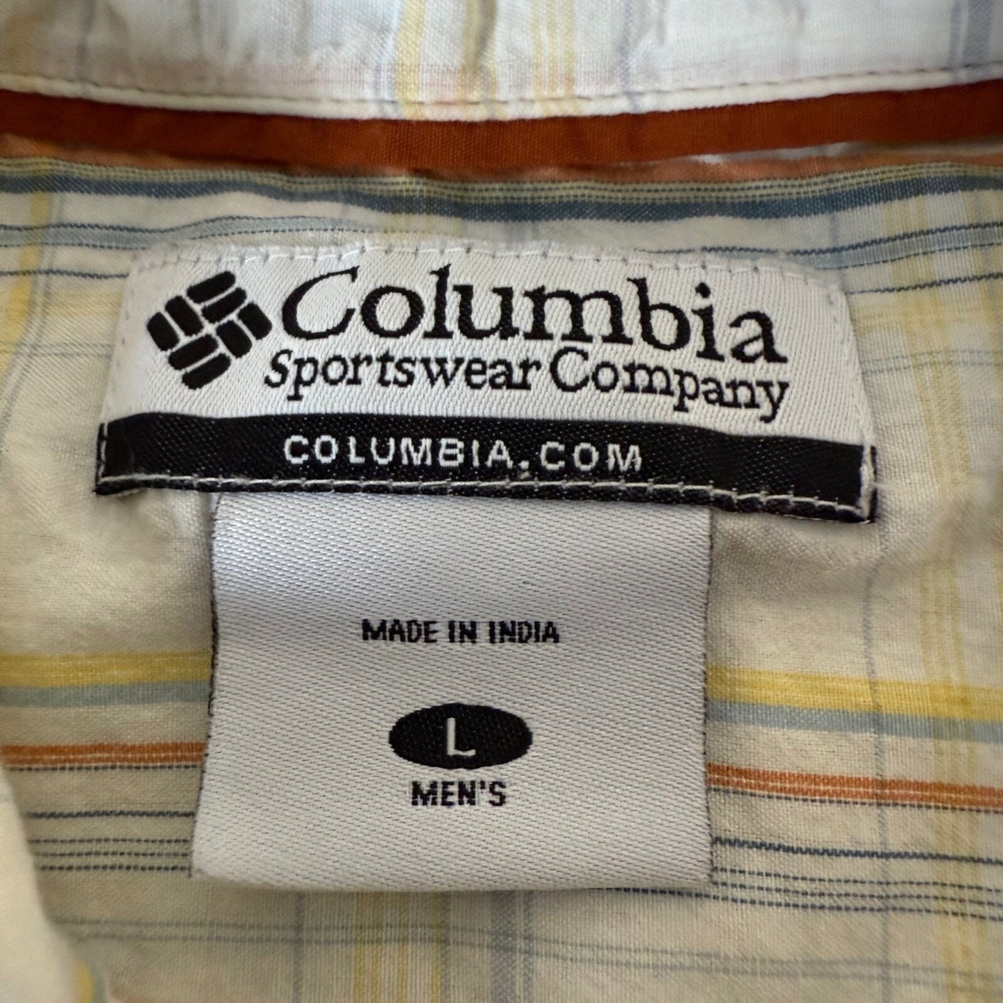 Columbia Plaid Shirt Men Large Short Sleeve Button Up Casual Outdoor Lightweight
