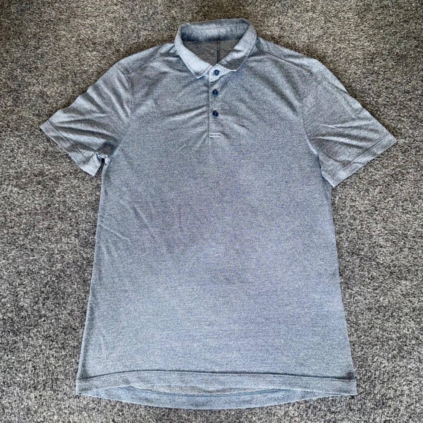 Lululemon Polo Shirt Mens Medium Blue Golf Activewear Stretch Short Sleeve Top