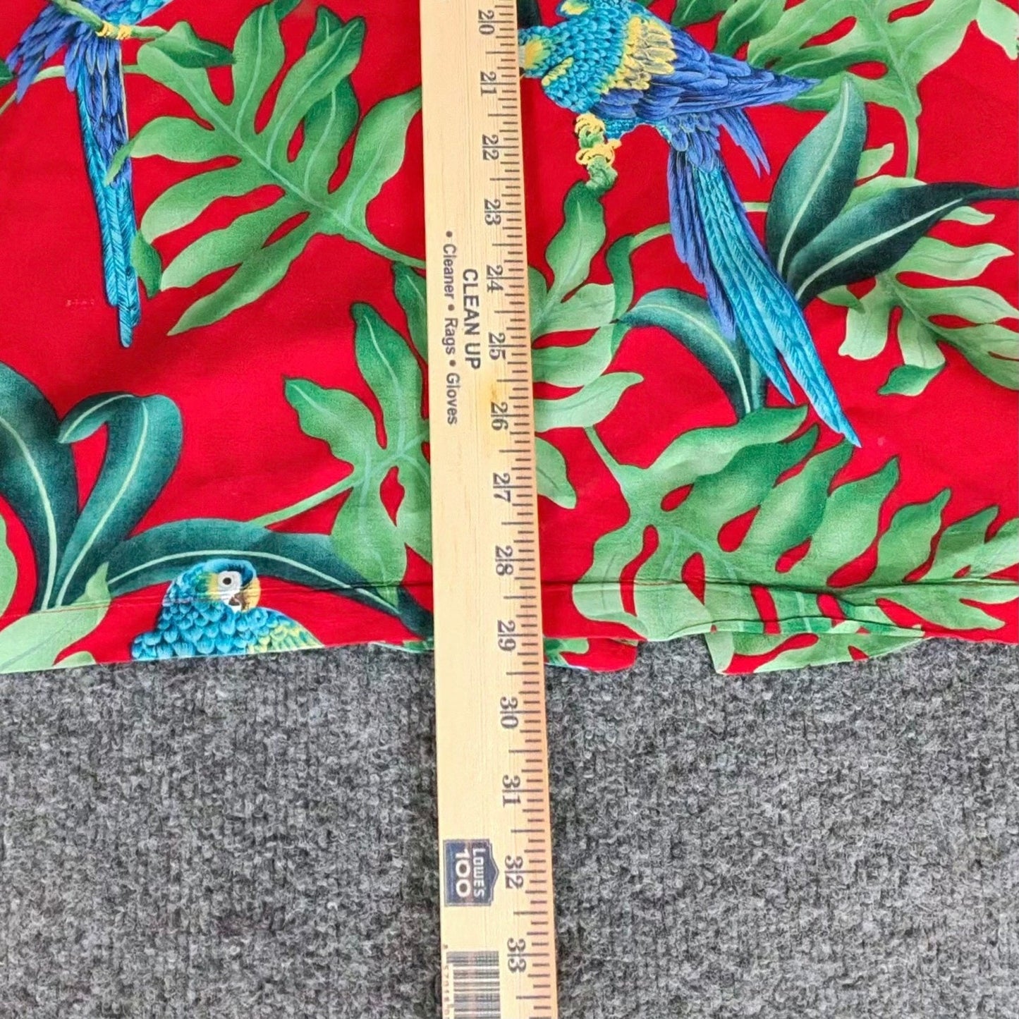 Paradise Found Hawaiian Shirt Mens XL Red Parrot Tropical Aloha Button Up Resort
