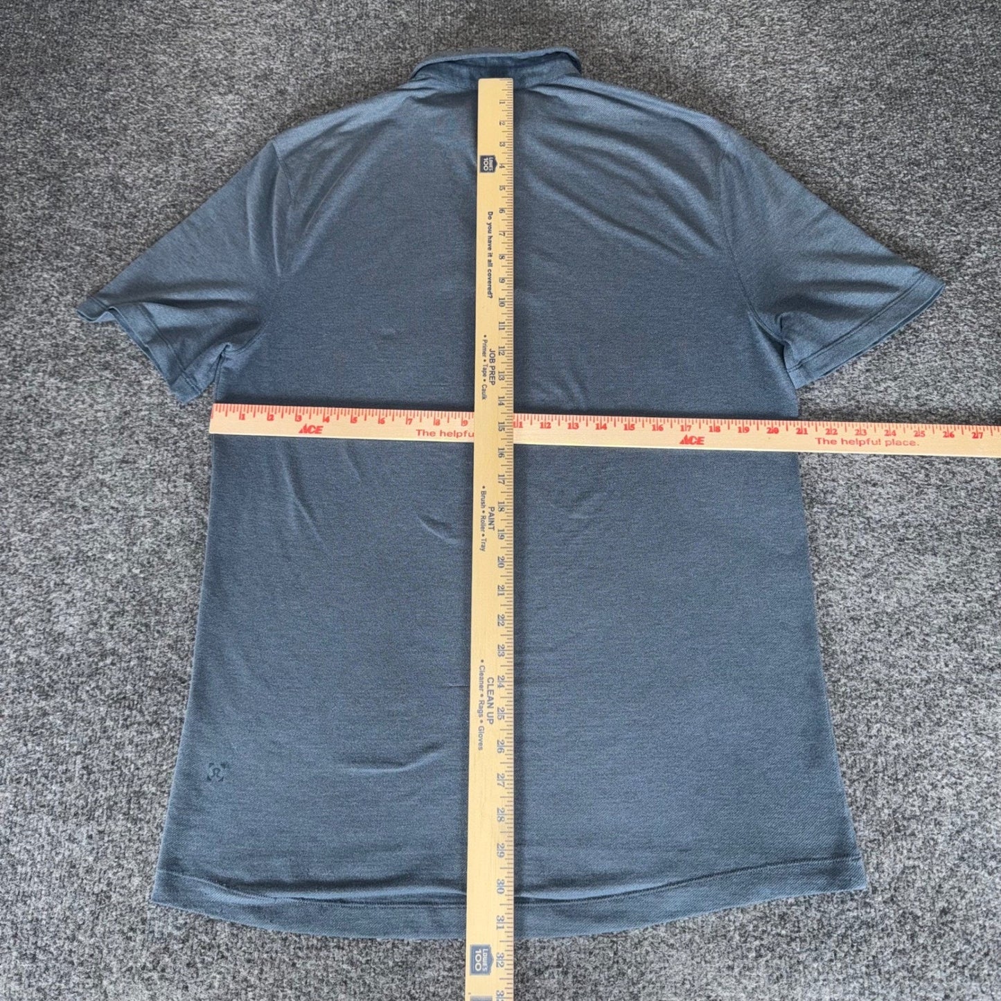 Lululemon Polo Shirt Mens Large Blue Short Sleeve Performance Golf Athleisure