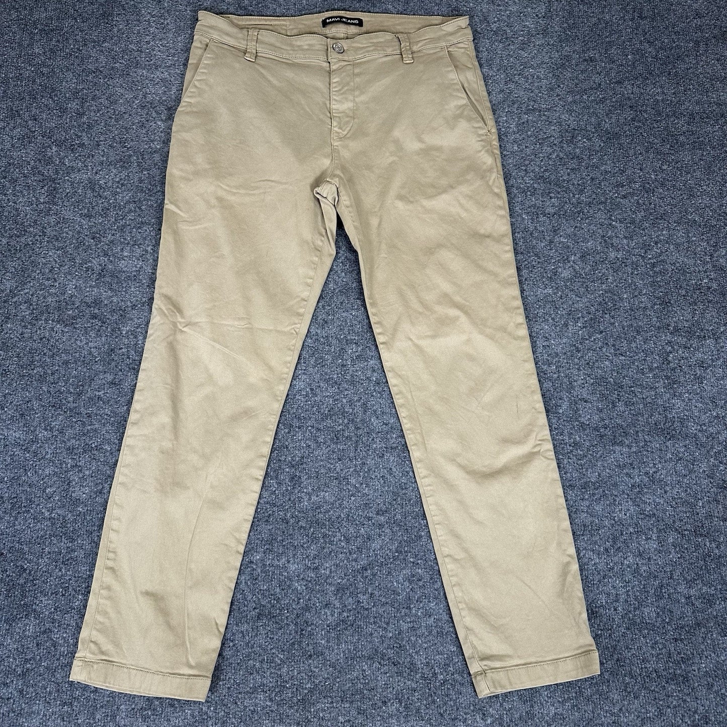 Mavi Jeans Edward Mens 34x30 Beige Relaxed Chino Straight Pants Mid Rise Adult