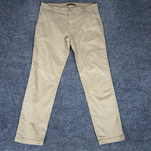 Mavi Jeans Edward Mens 34x30 Beige Relaxed Chino Straight Pants Mid Rise Adult