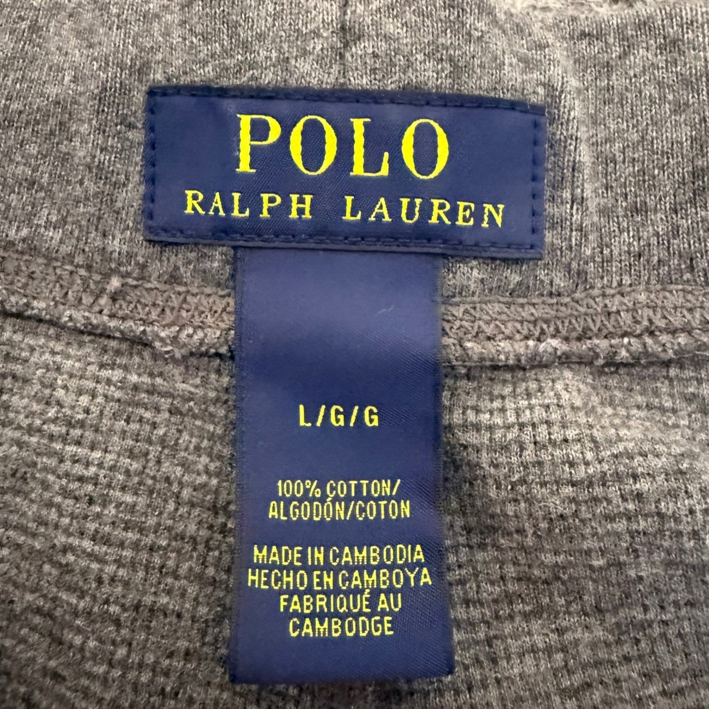 Polo Ralph Lauren Lounge Pants Mens Large Gray Waffle Thermal Sleepwear Comfort