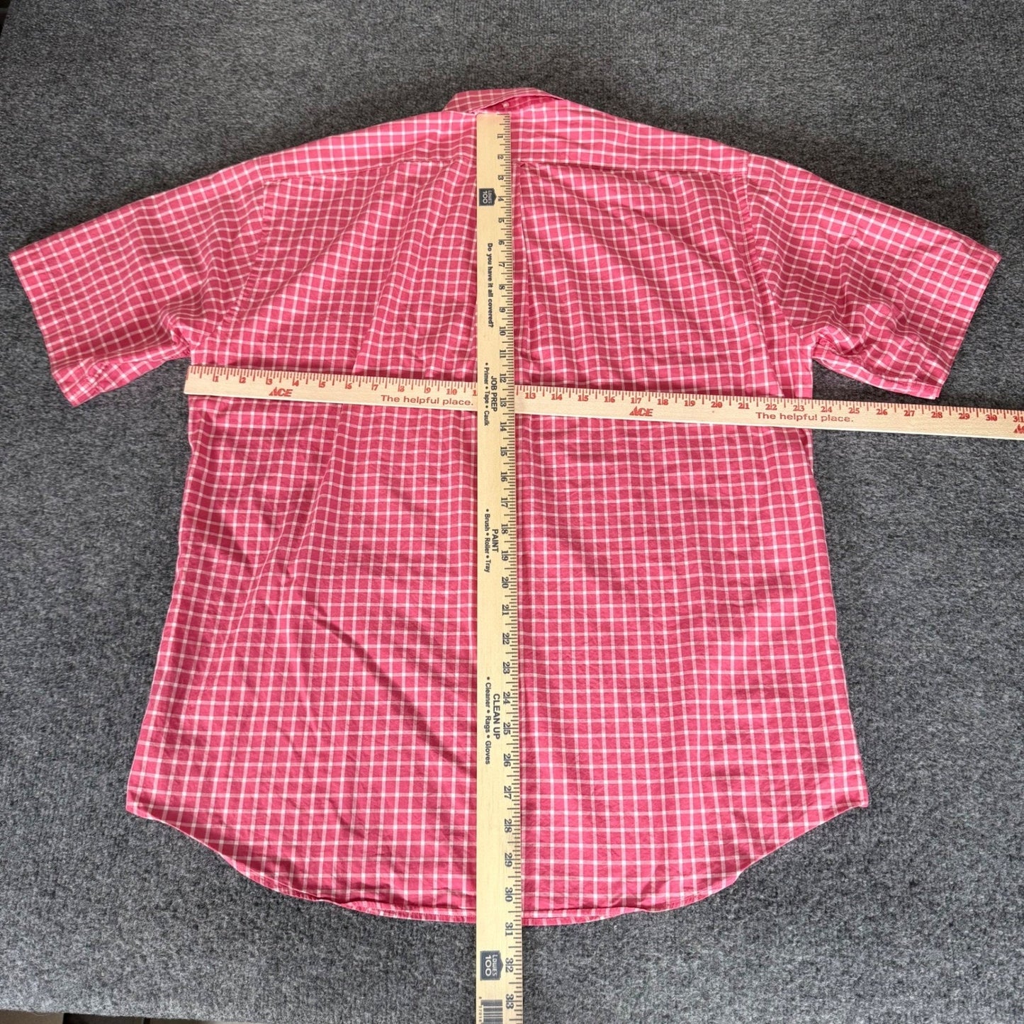 Faconnable Shirt Mens Medium Pink Plaid Short Sleeve Button Down Casual Resort