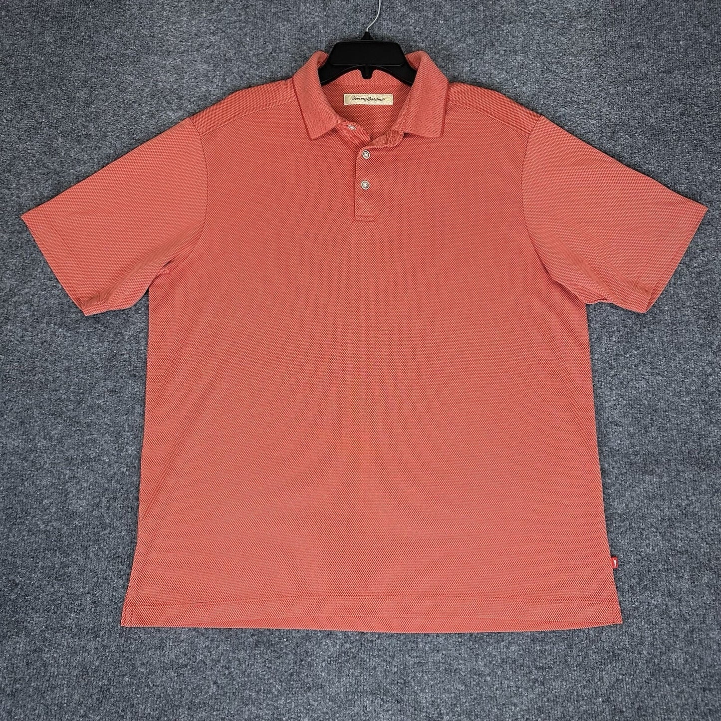 Tommy Bahama Polo Shirt Men Large Rust Orange Short Sleeve Modal Pullover Adult