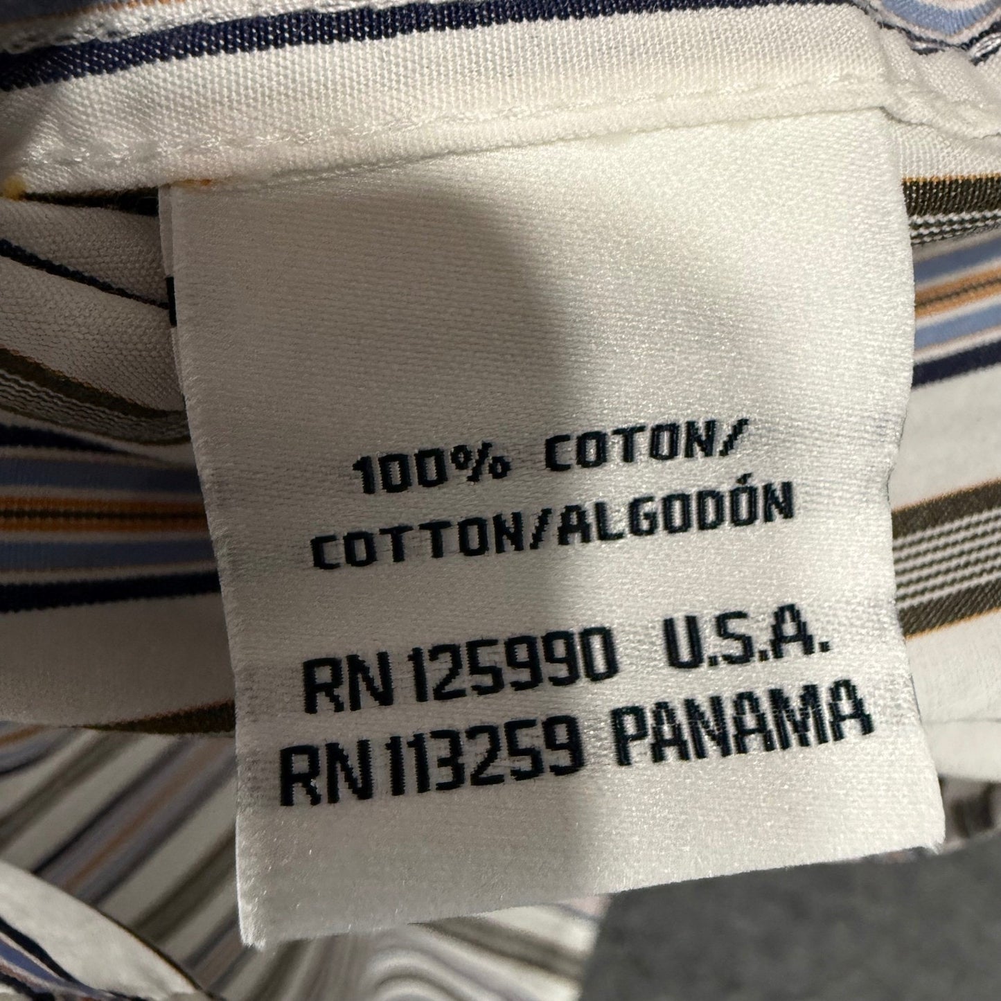Faconnable Classique Mens Large Short Sleeve Button Down Shirt Striped Cotton L