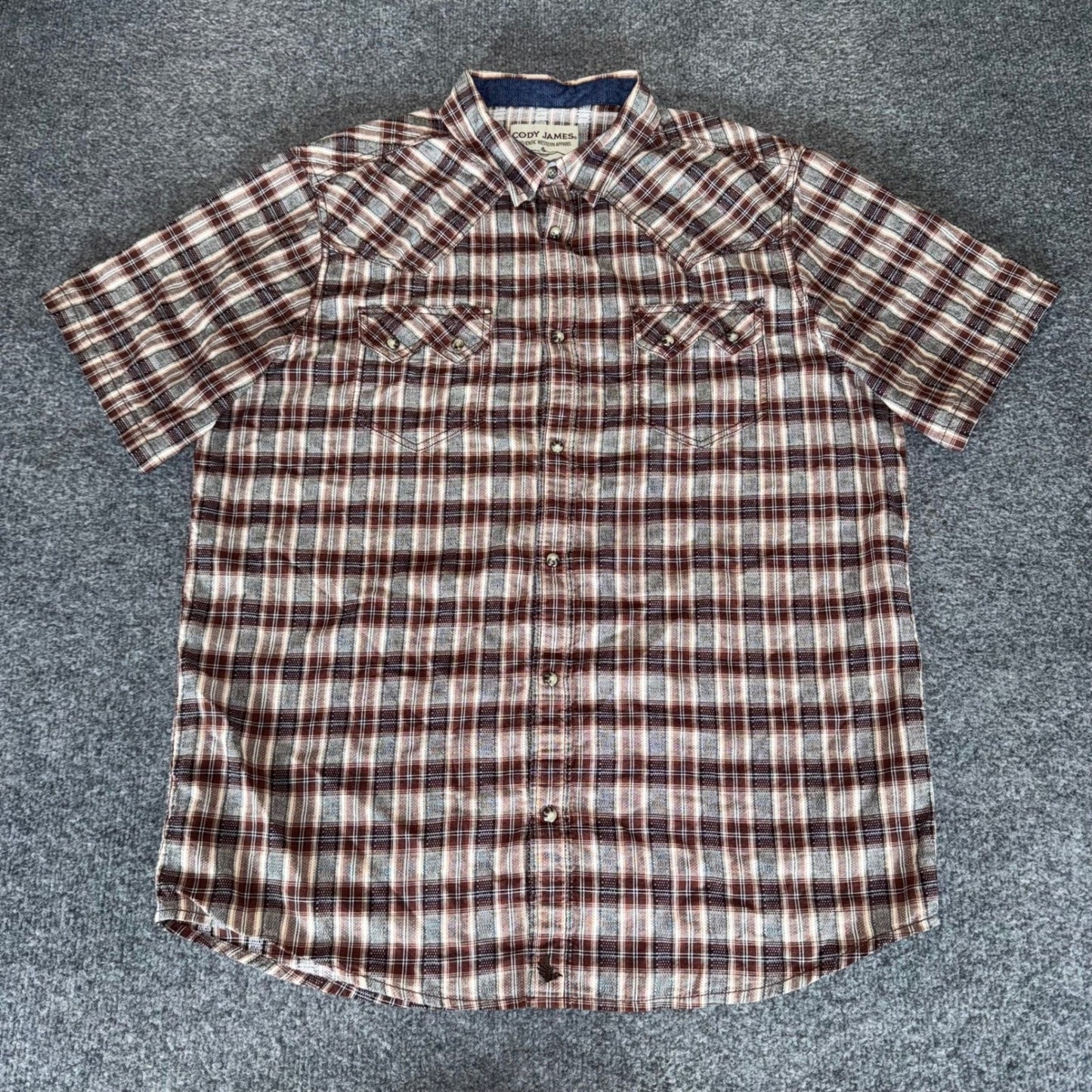 Cody James Western Shirt Mens XL Pearl Snap Sawtooth Short Sleeve Cowboy Rodeo
