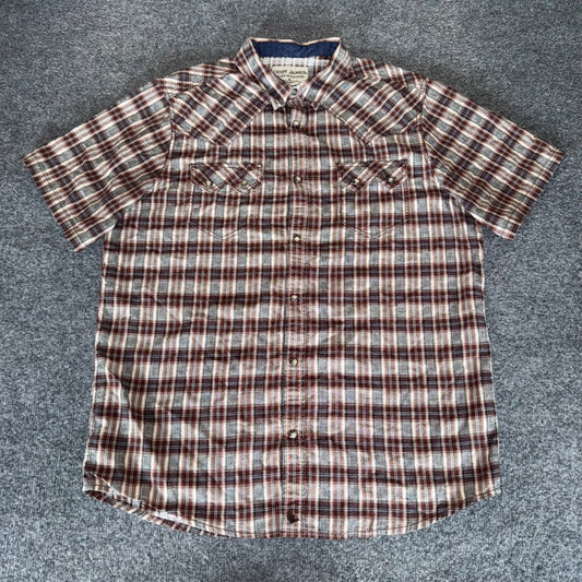 Cody James Western Shirt Mens XL Pearl Snap Sawtooth Short Sleeve Cowboy Rodeo