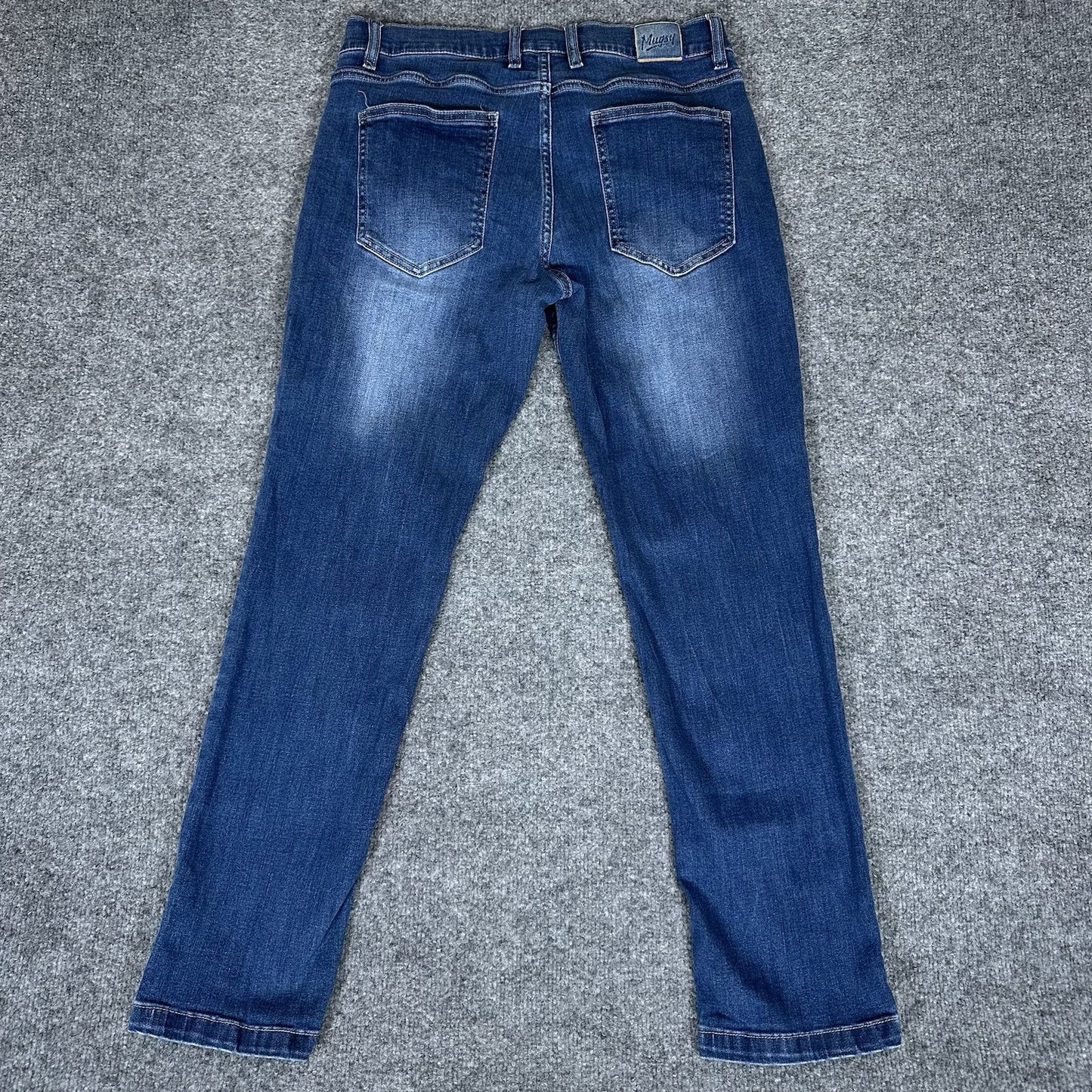 Mugsy Jeans Kinzies Mens 31x29 Blue Denim Straight Leg Stretch Low Rise Adult