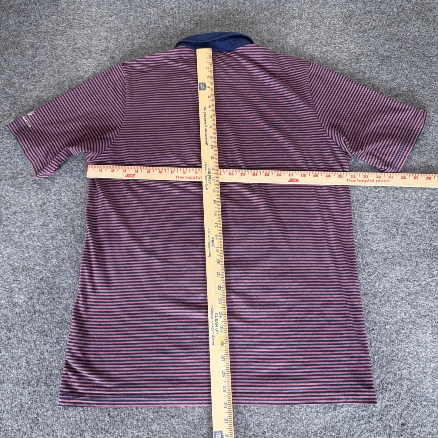 Criquet Polo Shirt Mens Large Navy Red Stripe Pima Cotton Casual Golf Preppy