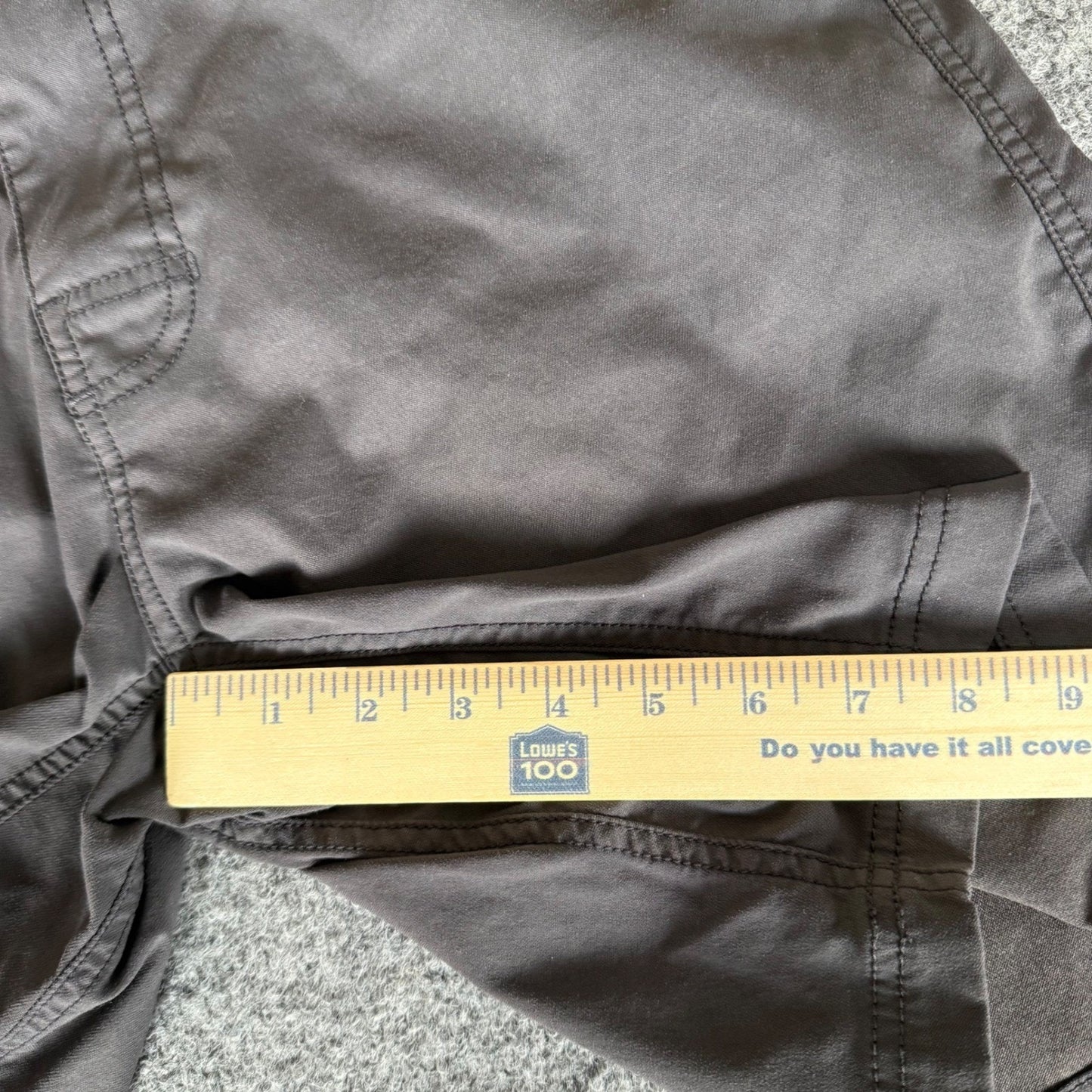 prAna Brion Shorts Mens 36 Gray Stretch Hiking Outdoor Travel Climbing Trail