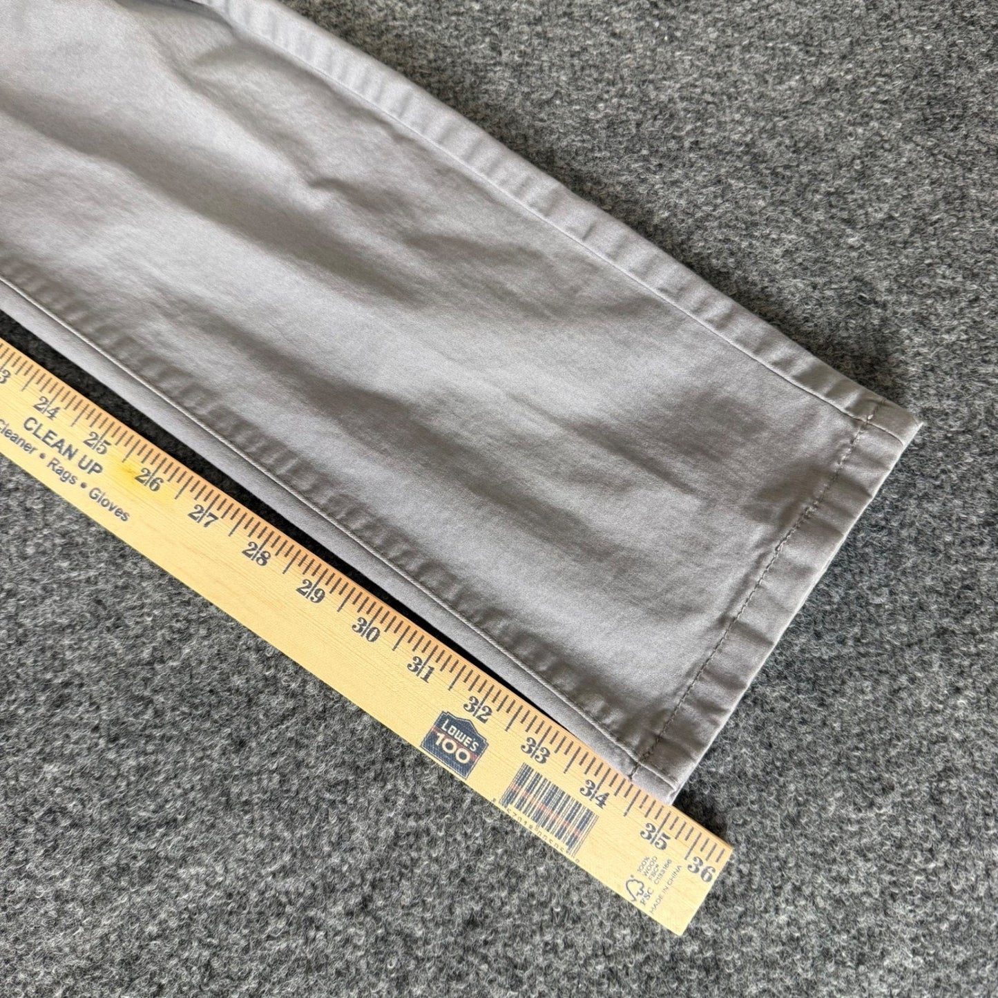 American Tall Pant Mens 34x36 Gray Casual Office Chino Workwear Everyday Comfort