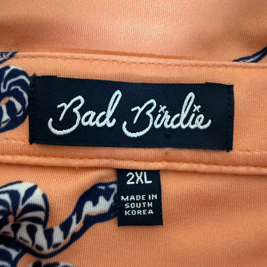 Bad Birdie Golf Polo Shirt Mens 2XL Orange Snake Print Short Sleeve Performance