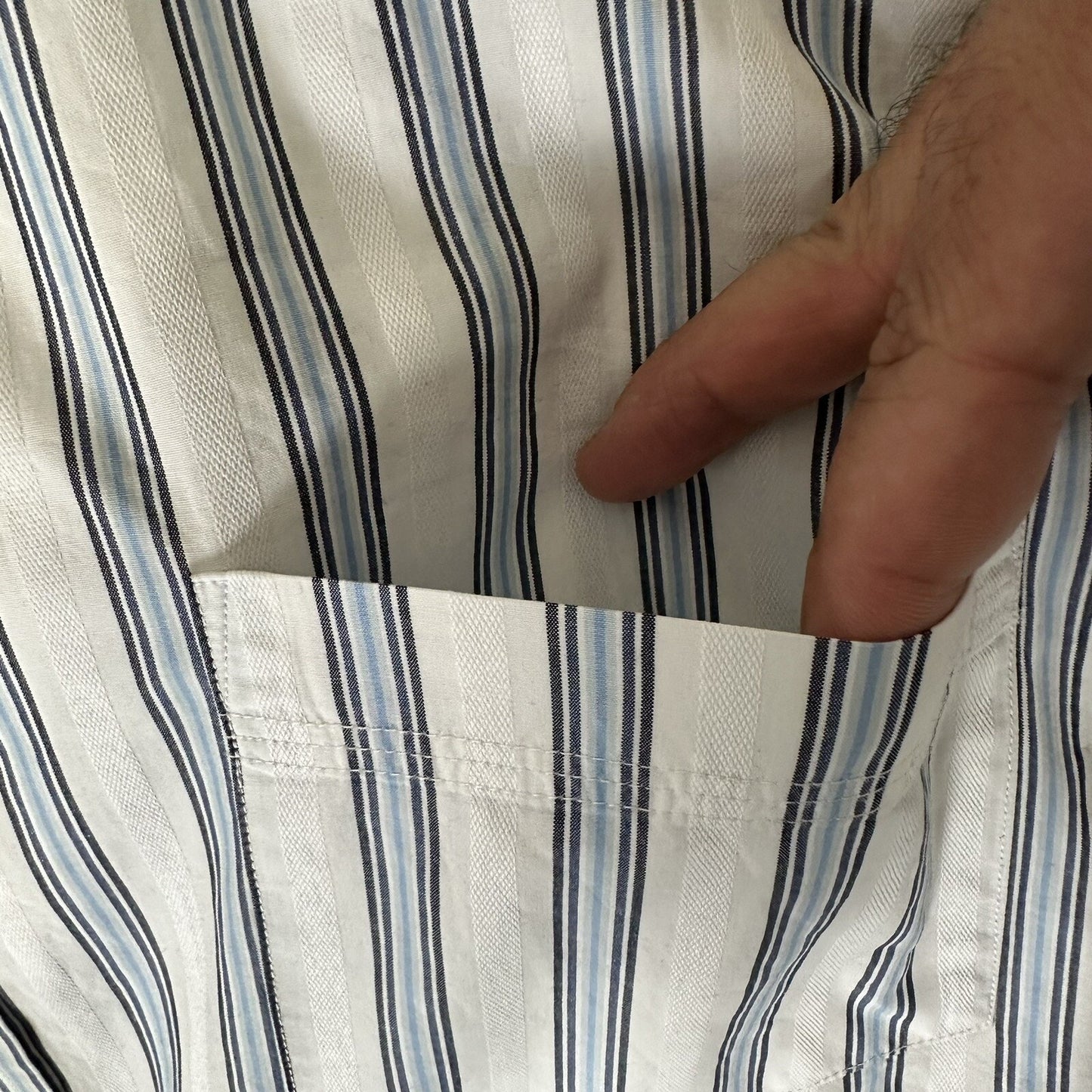 Tommy Hilfiger Shirt Mens XXL Blue 80’s Two Ply Cotton Pocket Long Sleeve Adult