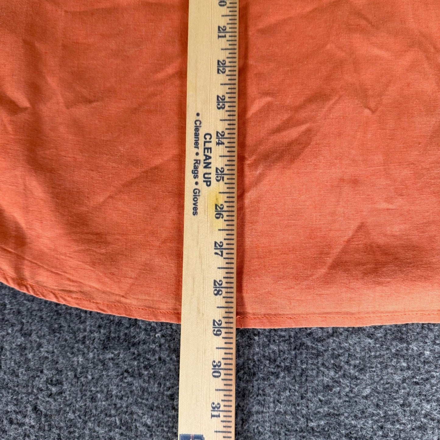 Kenneth Cole New York Mens Linen Blend Long Sleeve Button Up Shirt Orange Large
