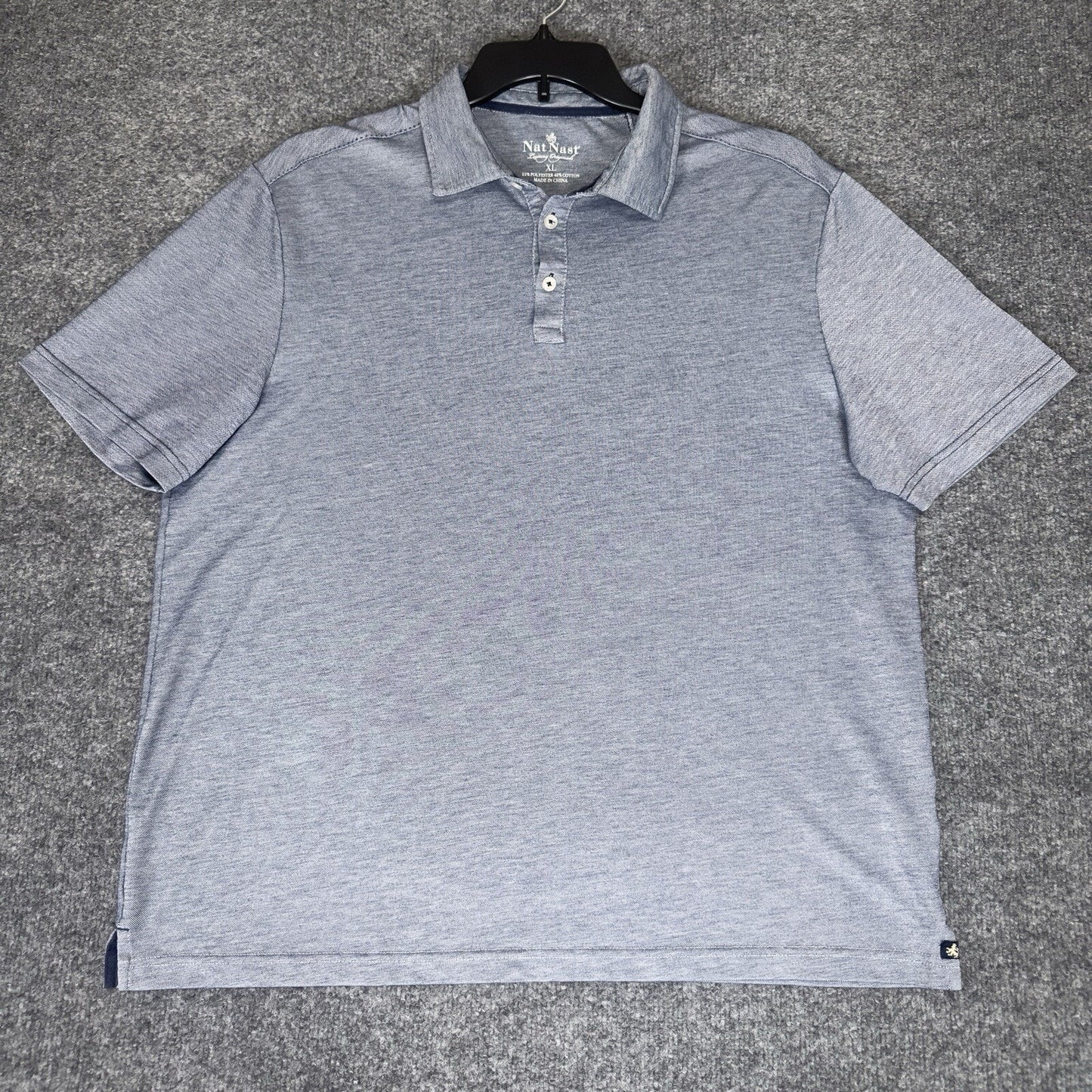 Nat Nast Polo Shirt Mens XL Heathered Blue Short Sleeve Casual Extra Large Adult