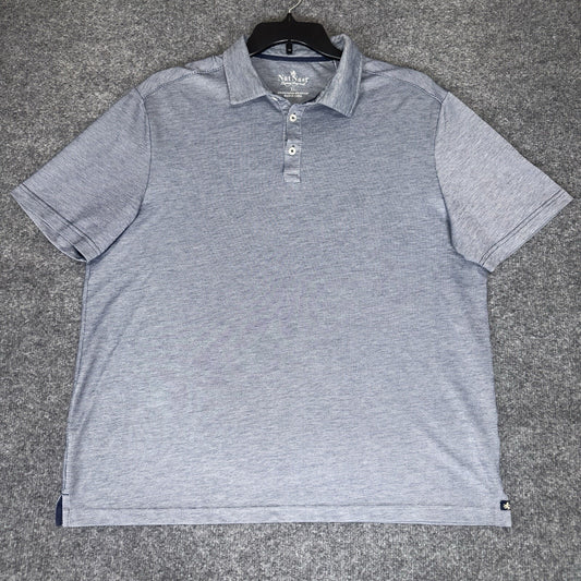 Nat Nast Polo Shirt Mens XL Heathered Blue Short Sleeve Casual Extra Large Adult