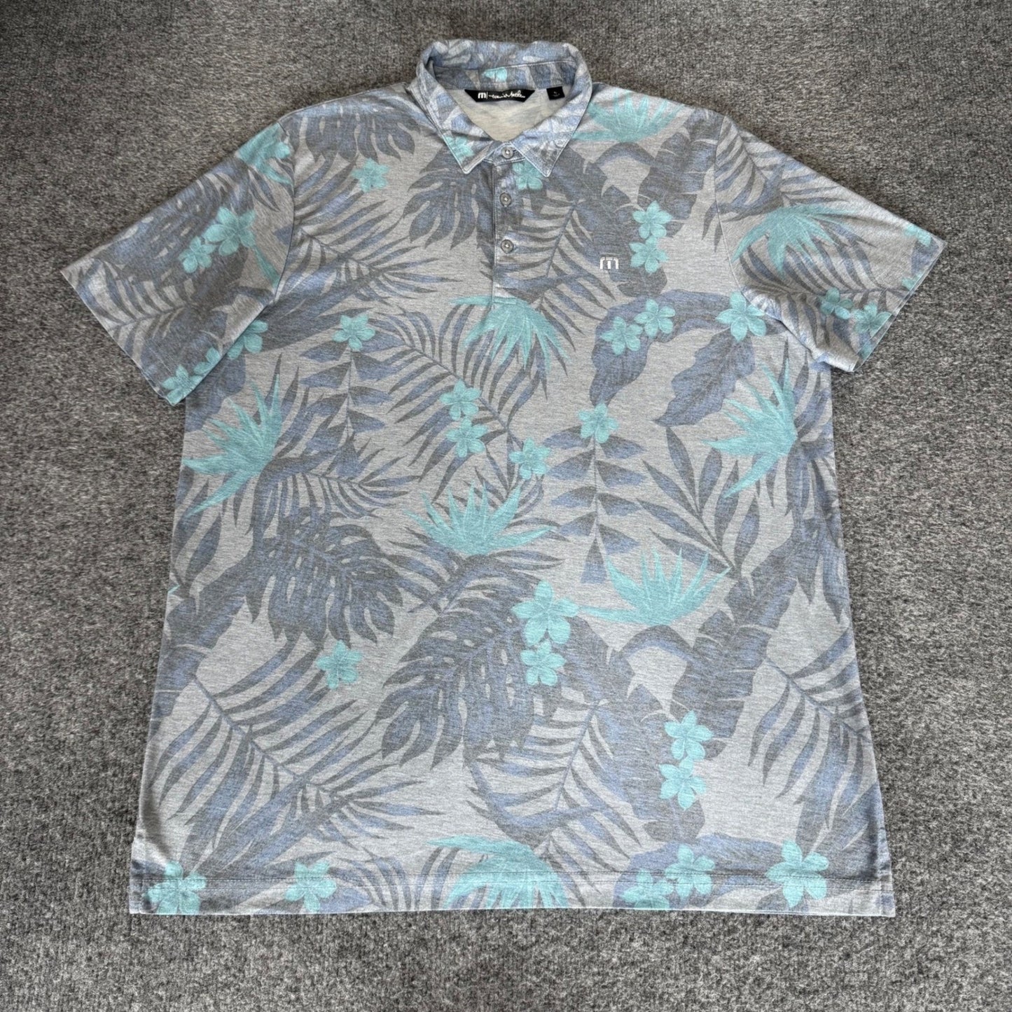 TravisMathew Mens Golf Polo Shirt XL Tropical Short Sleeve Performance Casual